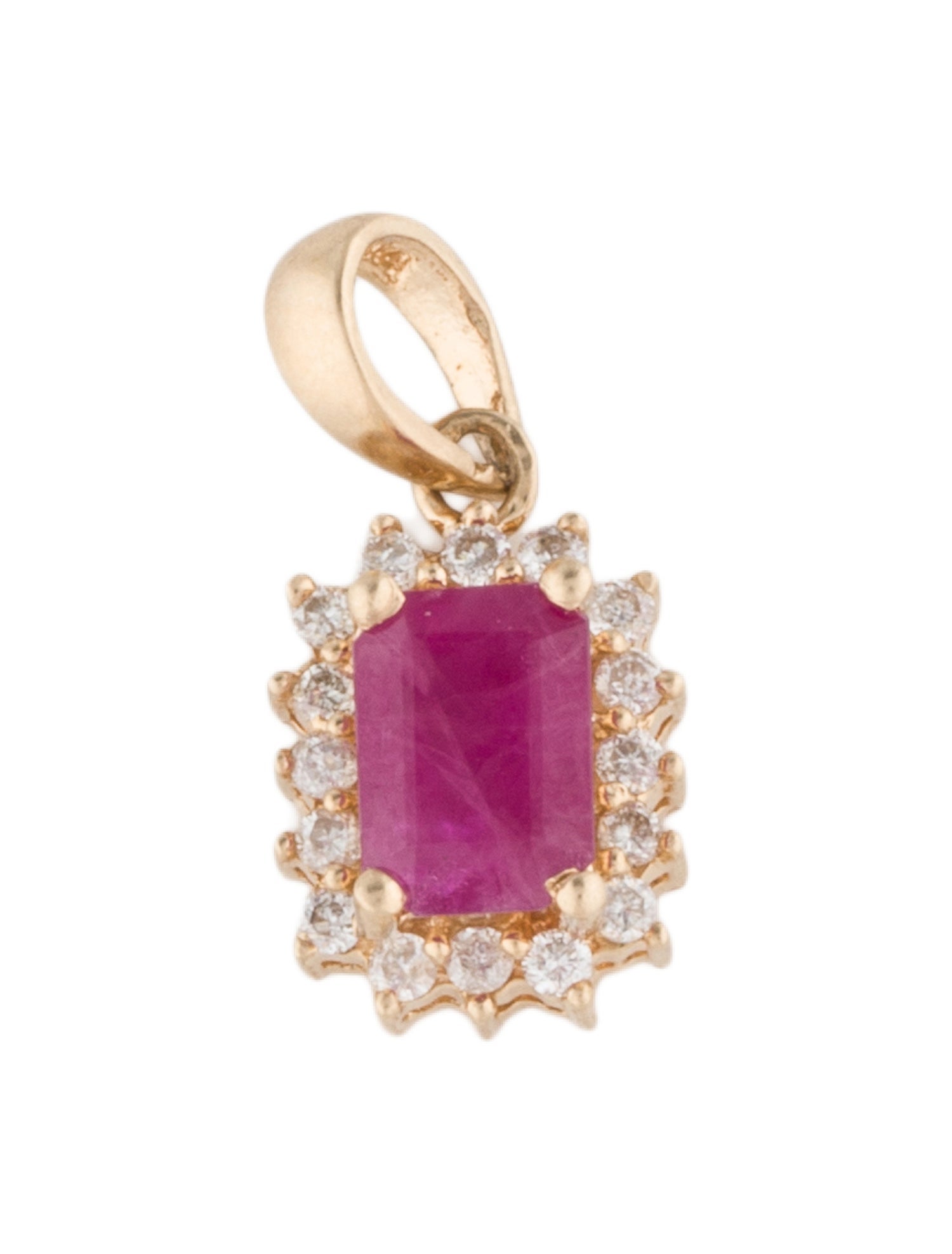 Pendant 14K Ruby & Diamond Pendant