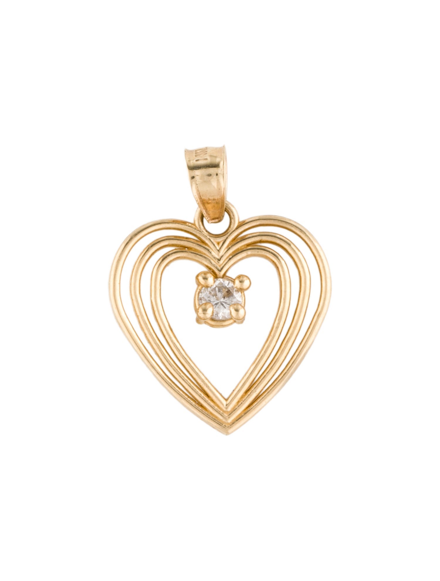 Pendant 14K Diamond Heart Pendant Necklace