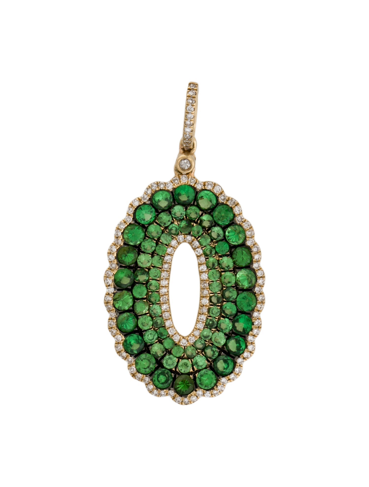 Pendant 14K 2.14ctw Tsavorite Garnet & Diamond