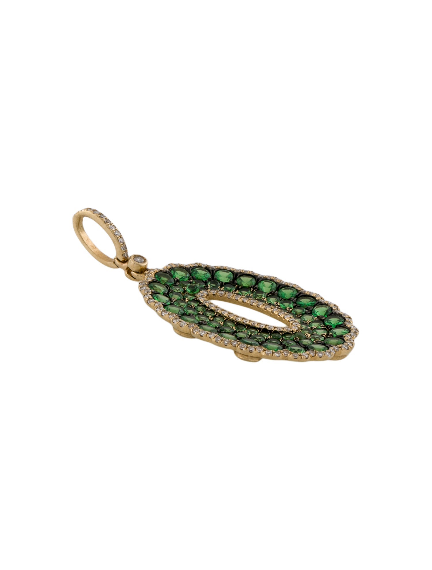 Pendant 14K 2.14ctw Tsavorite Garnet & Diamond