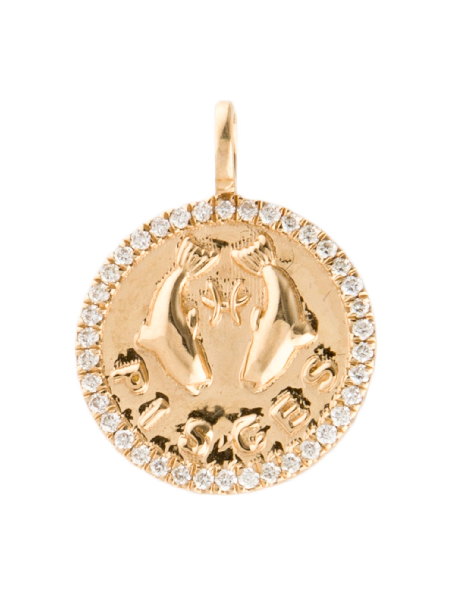 Pendant 18K Diamond Pisces Zodiac