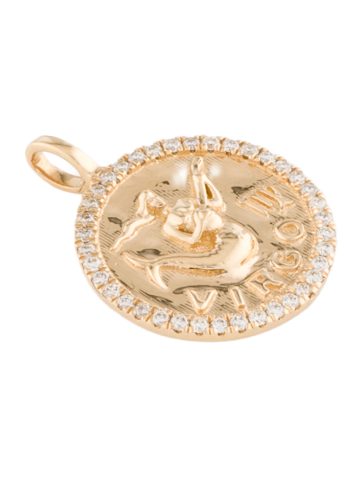 Pendant 18K Diamond Virgo Zodiac Pendant