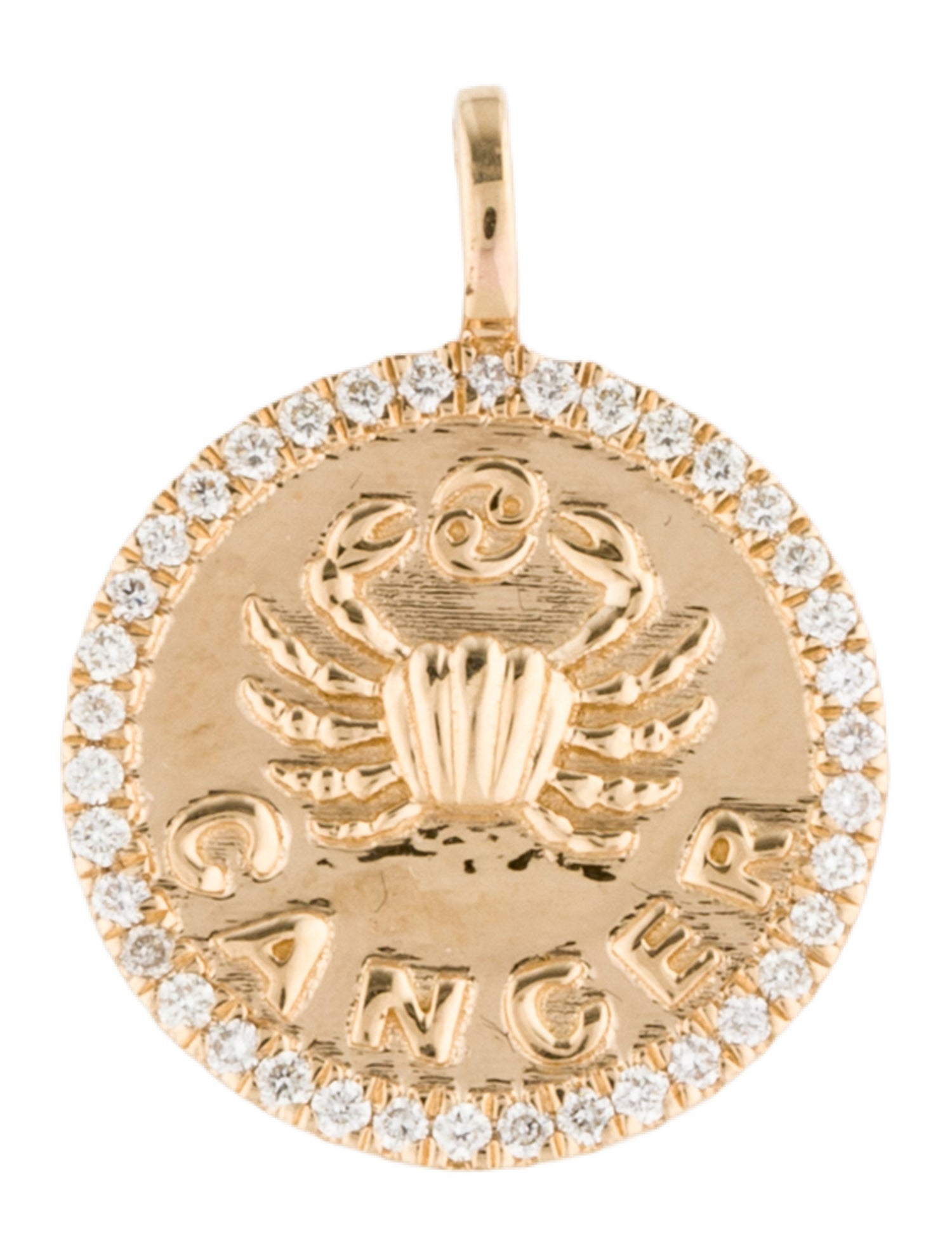 Pendant 18K Diamond Cancer Zodiac Pendant