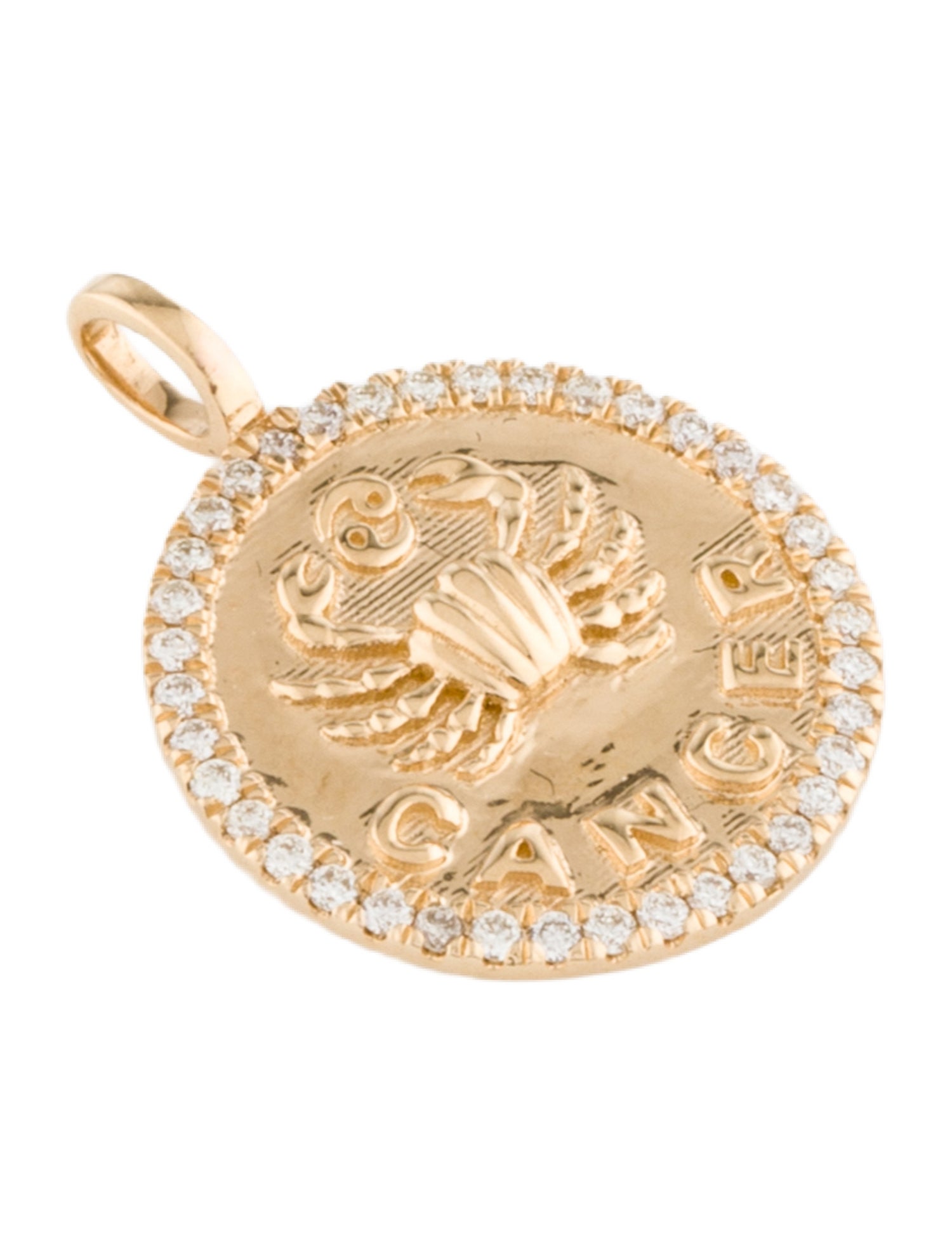 Pendant 18K Diamond Cancer Zodiac Pendant