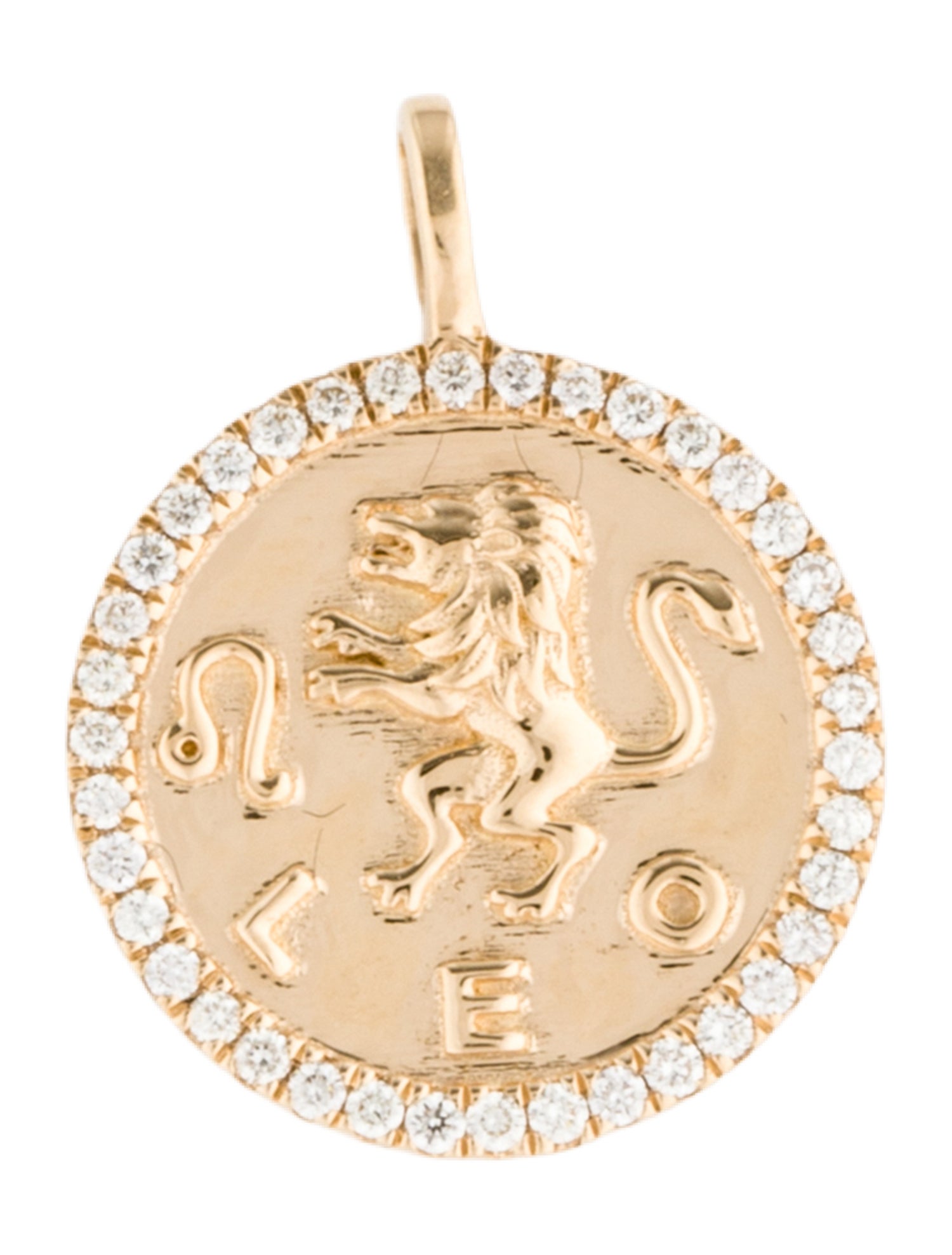 Pendant 18K Diamond Leo Zodiac Pendant