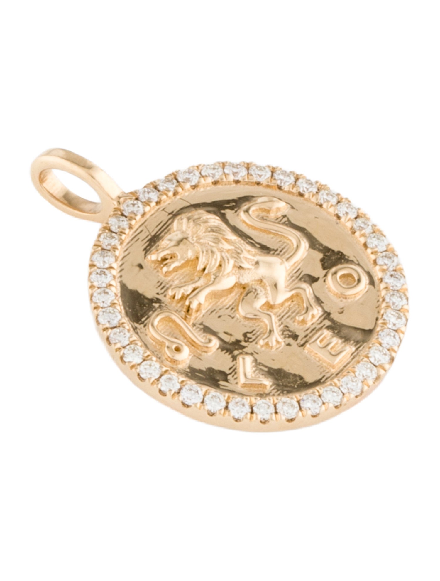 Pendant 18K Diamond Leo Zodiac Pendant