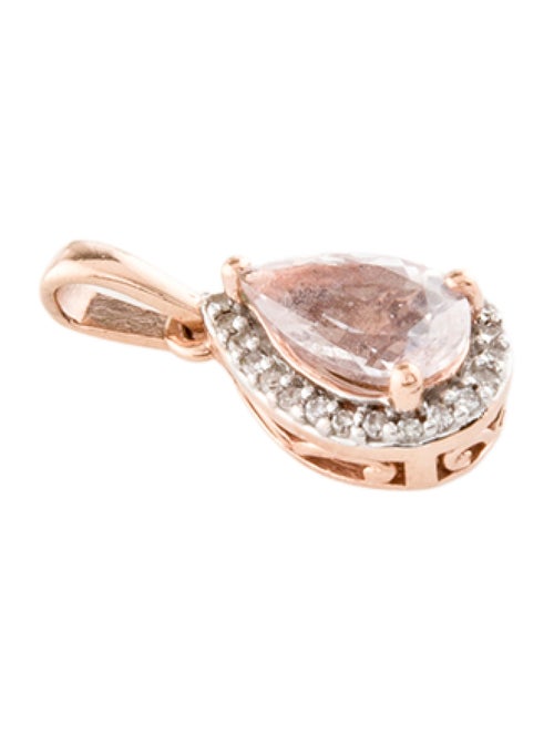 Pendant 10K Morganite & Diamond Pendant
