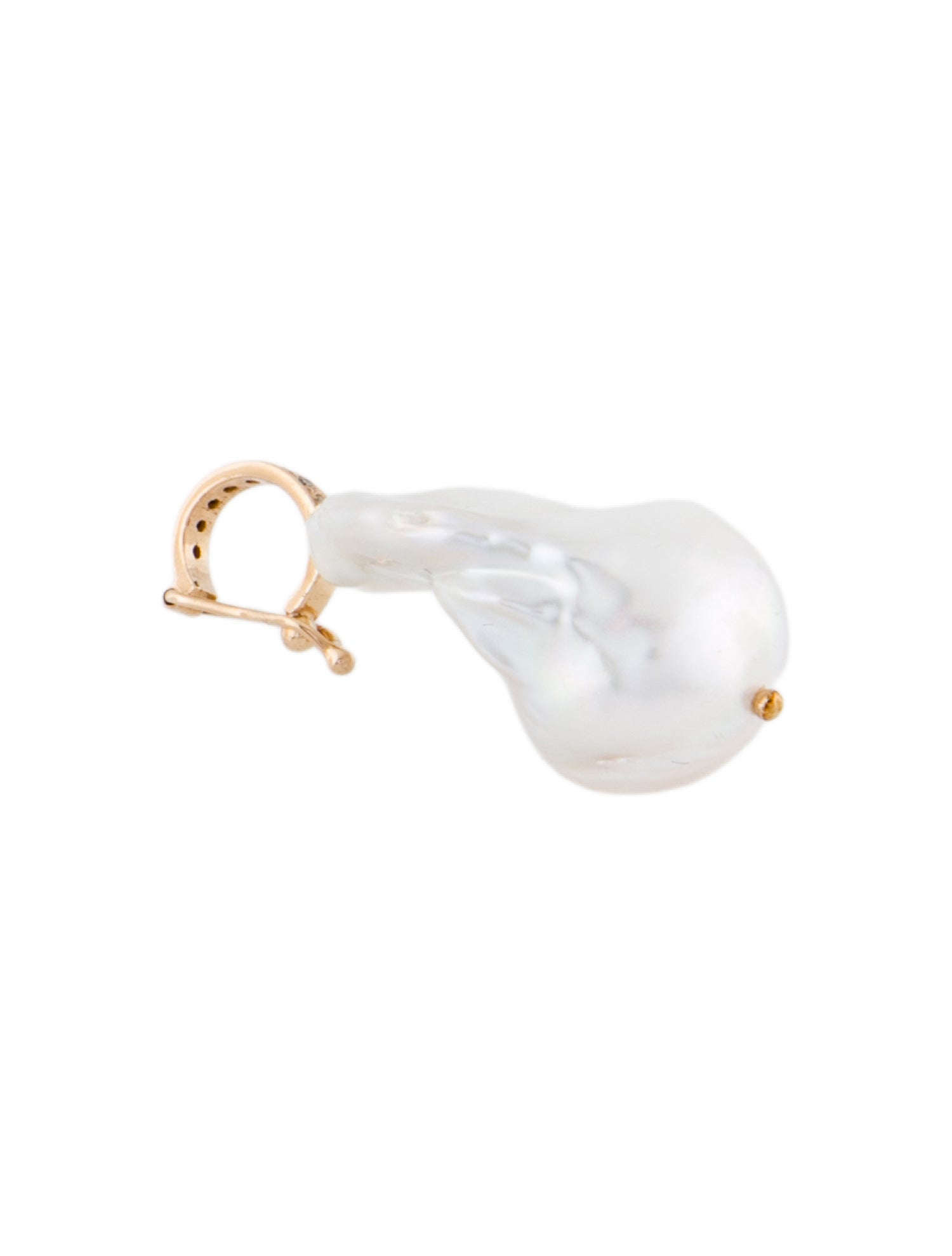 Pendant 14K Cultured Baroque Pearl & Diamond