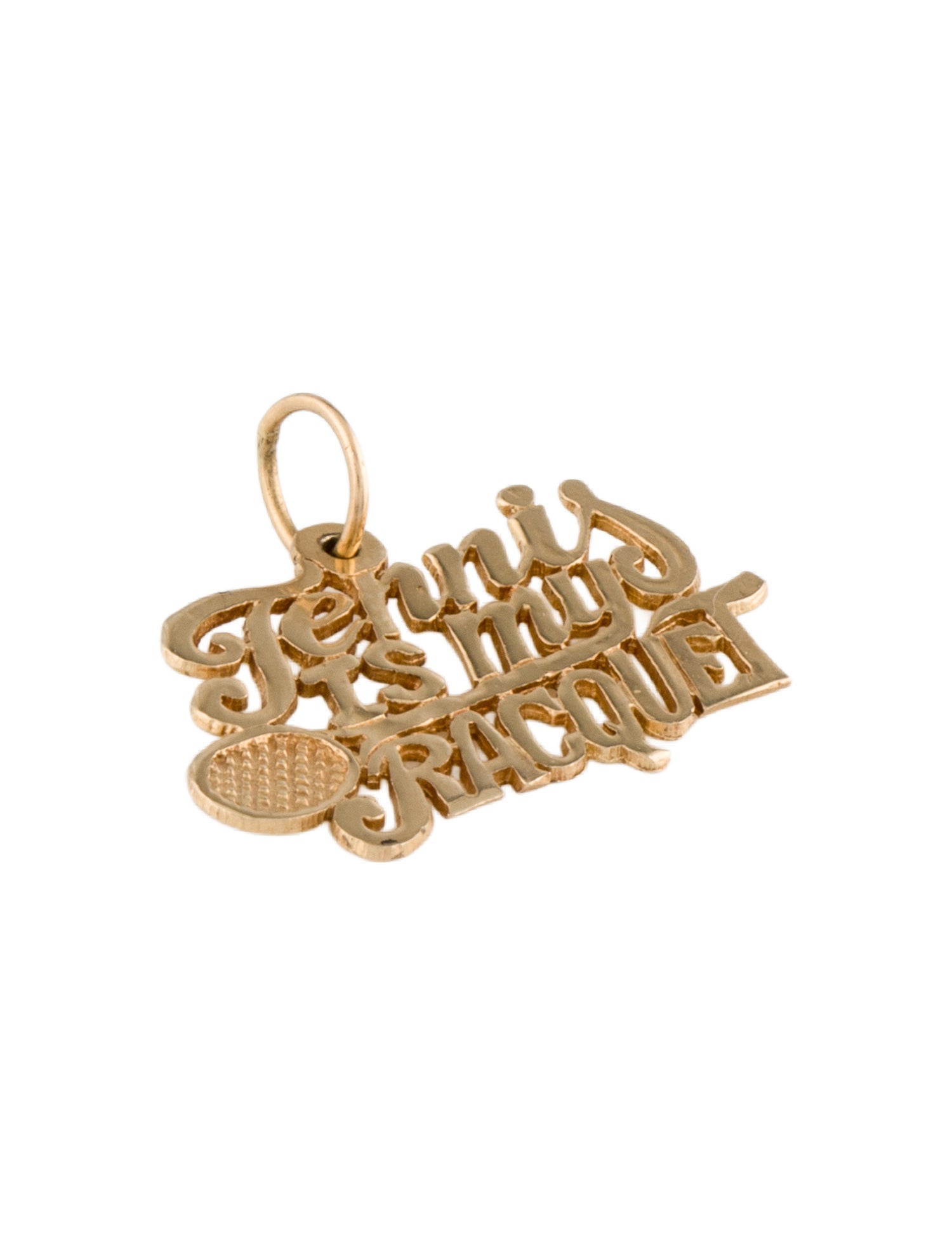 Pendant 14K "Tennis Is My Racquet " Charm
