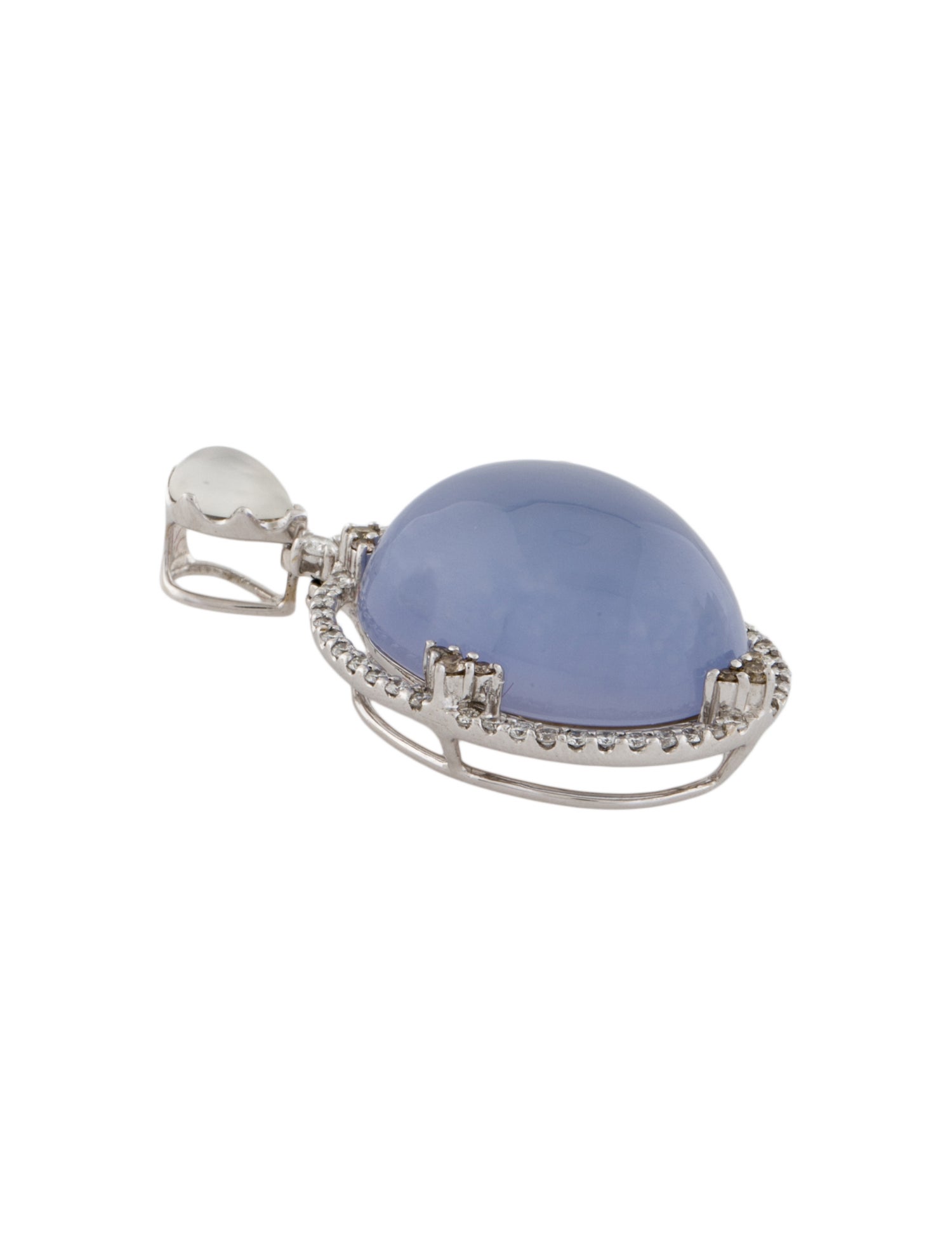 Pendant 18K Chalcedony & Diamond
