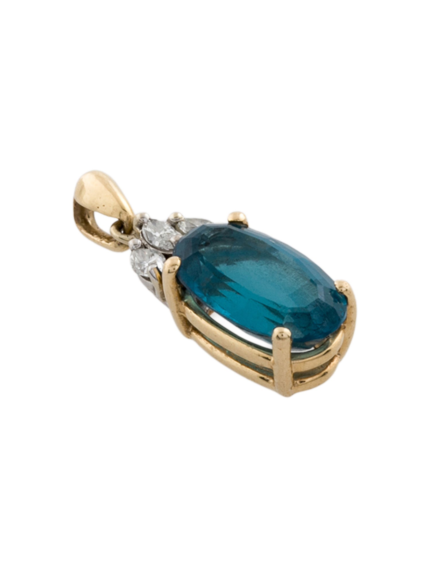 Pendant 14K Topaz & Diamond