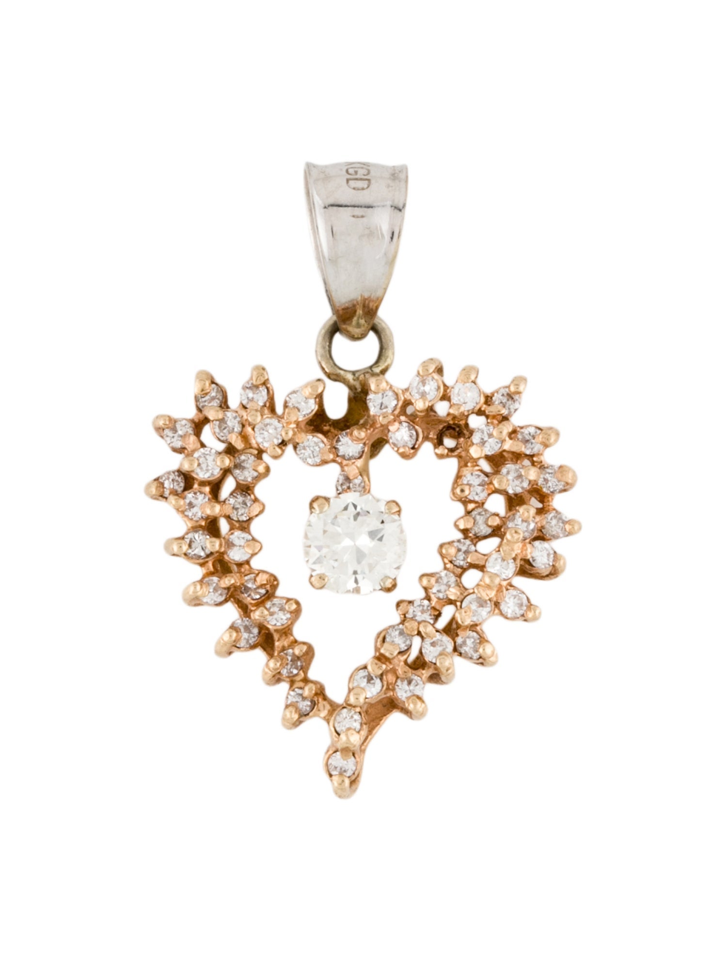 Pendant 14K Diamond Heart Necklace