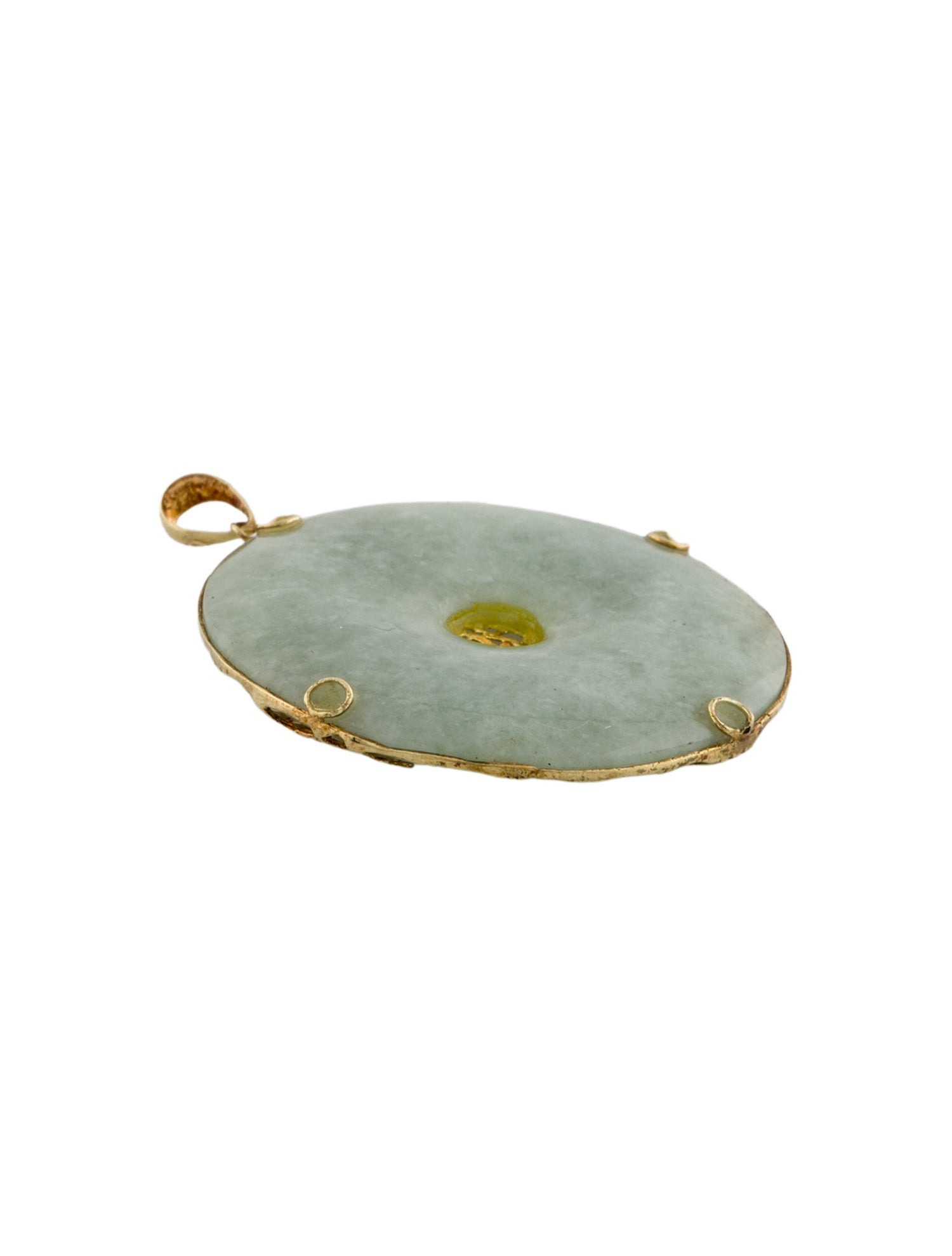Pendant 14K Jadeite Disc