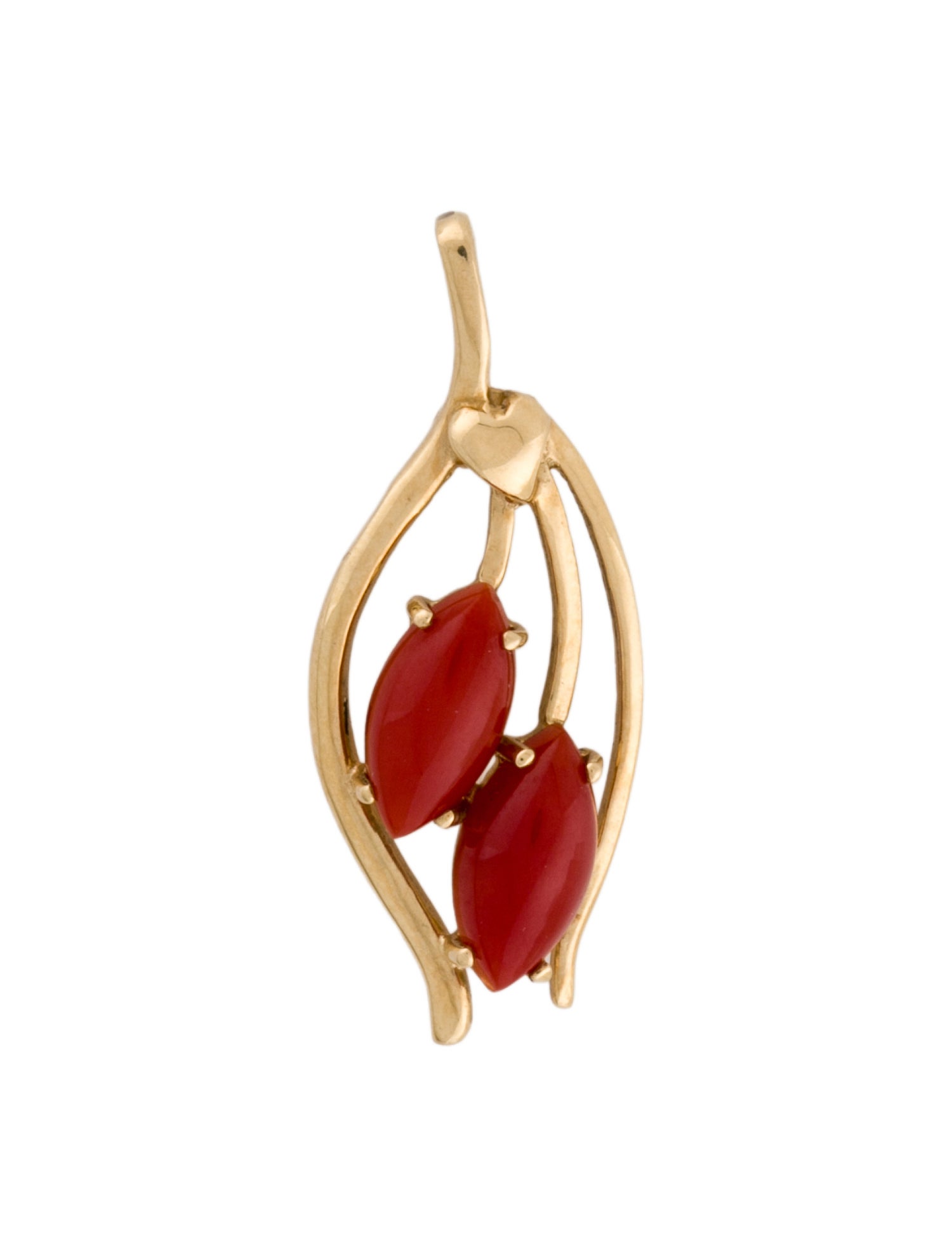 Pendant 14K Dyed Coral