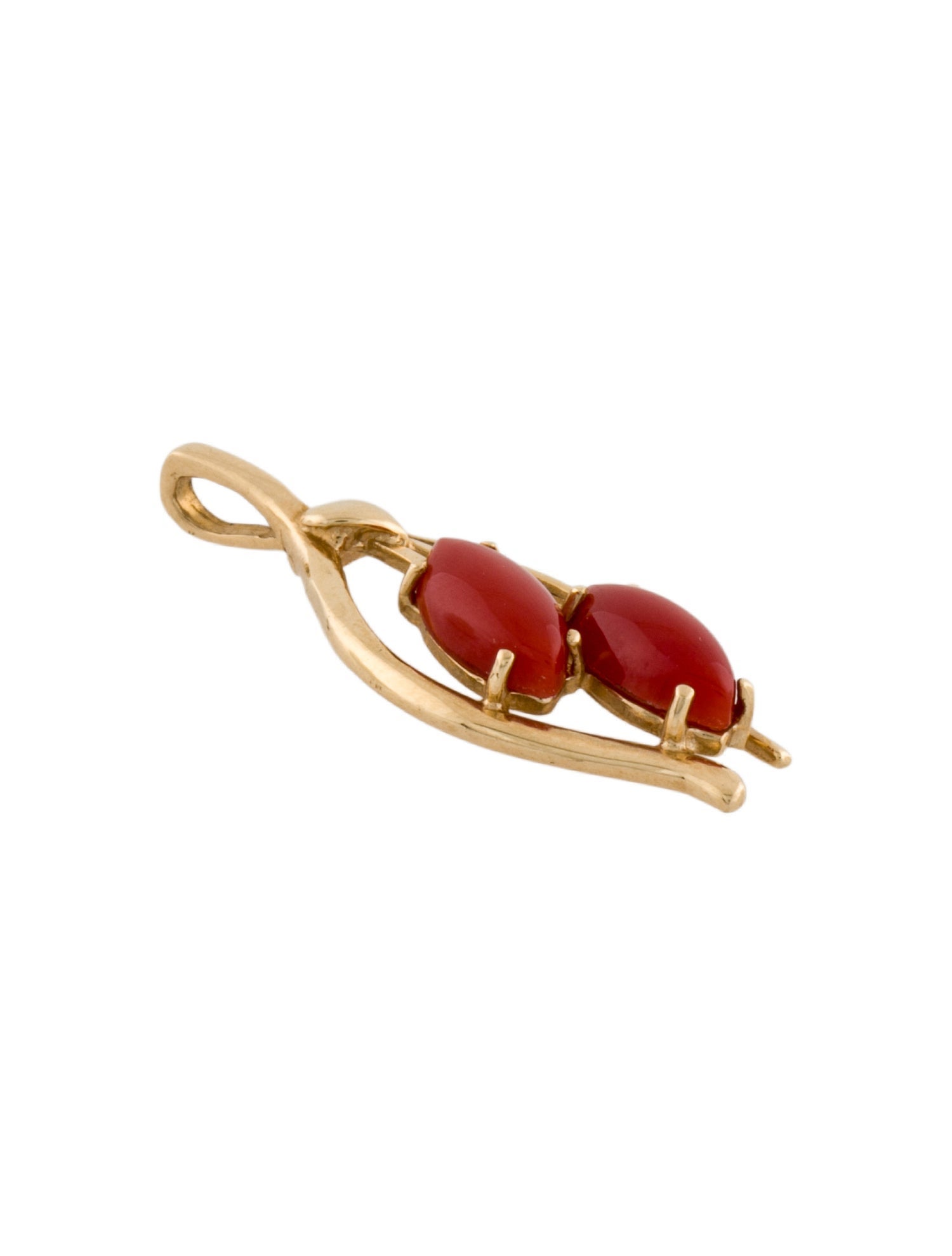 Pendant 14K Dyed Coral
