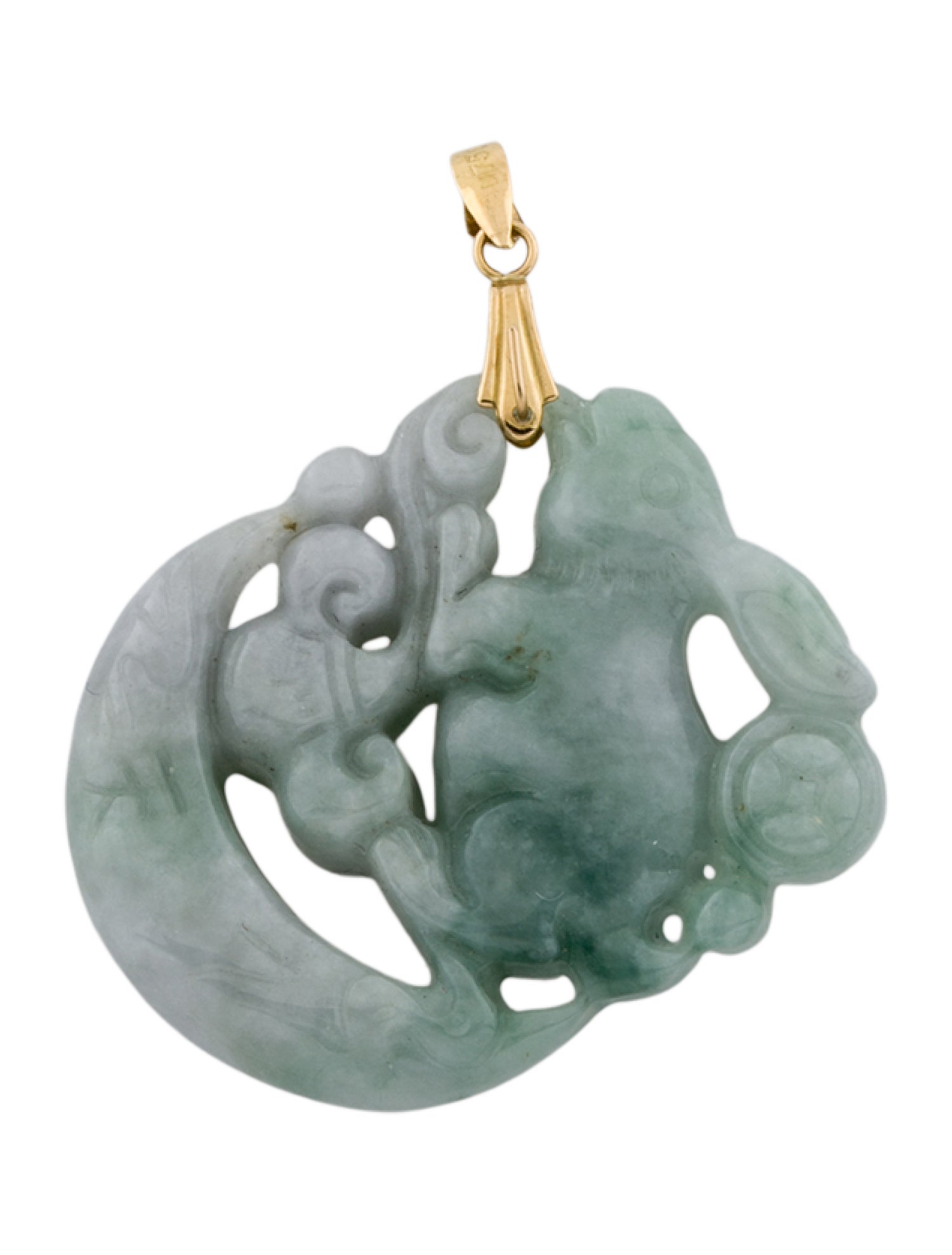 Pendant 18K Carved Jadeite