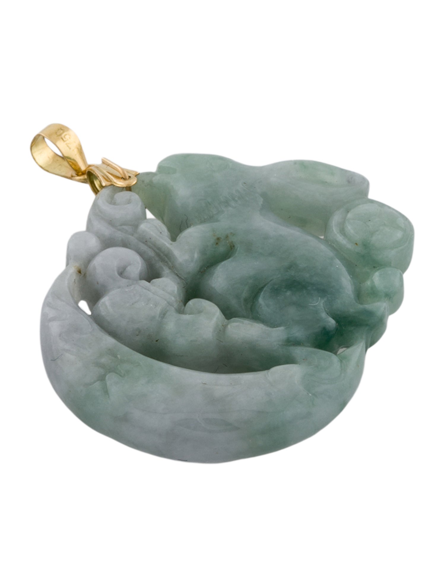 Pendant 18K Carved Jadeite