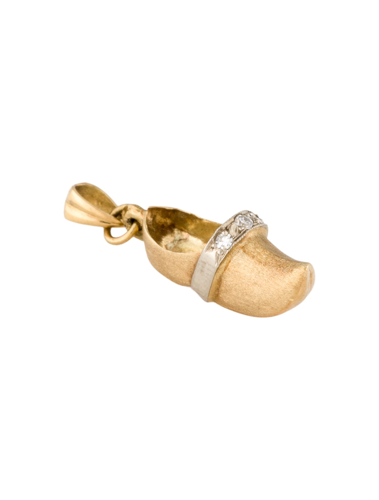 Pendant 14K Diamond Dutch Clog Shoe