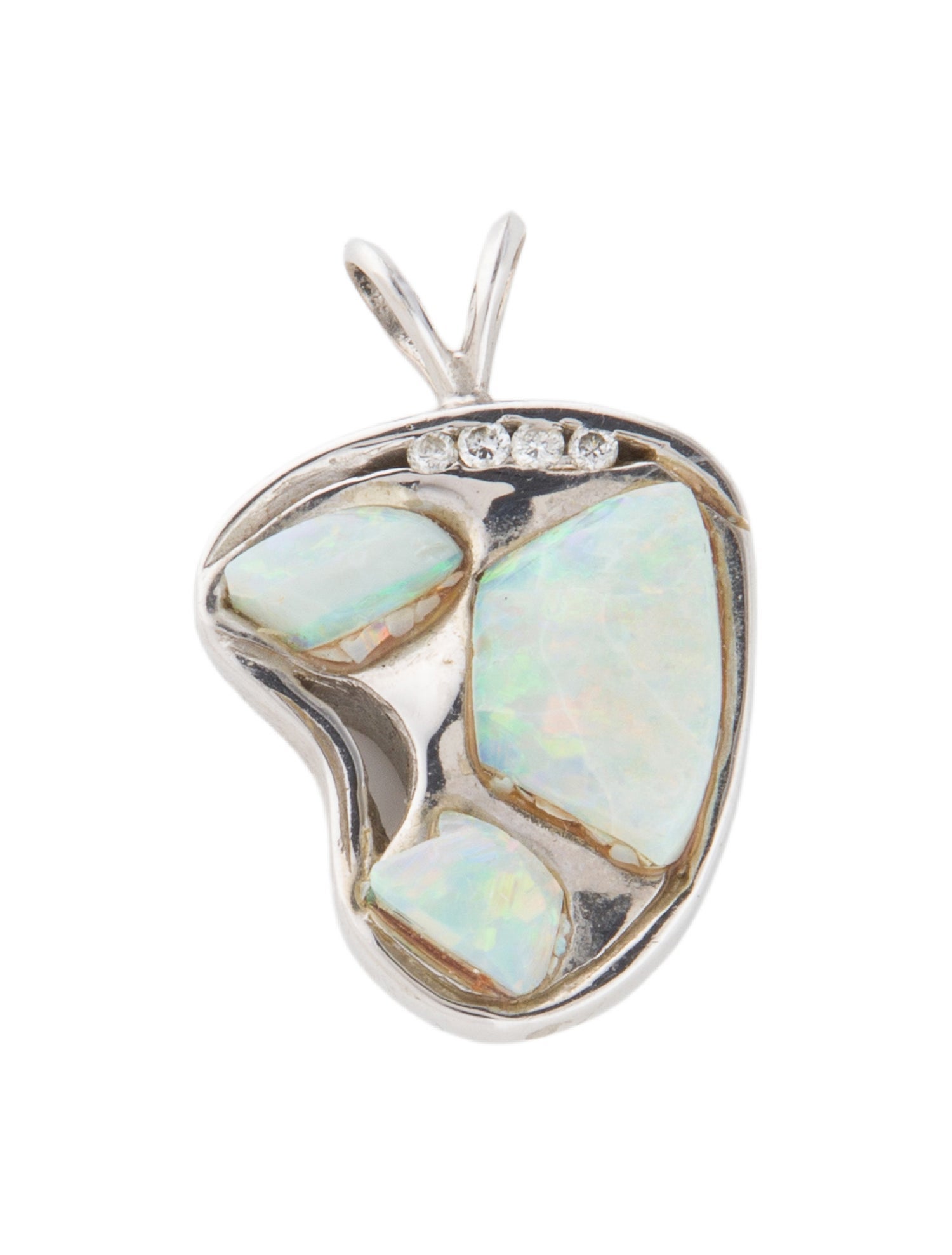 Pendant 14K Opal & Diamond