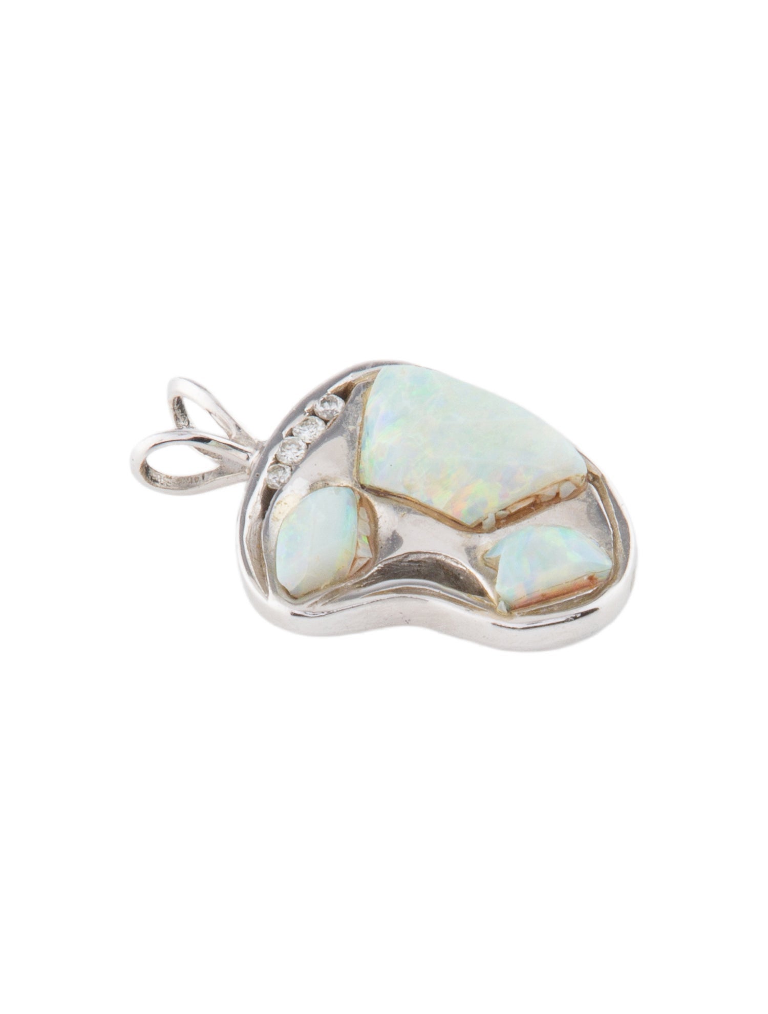 Pendant 14K Opal & Diamond