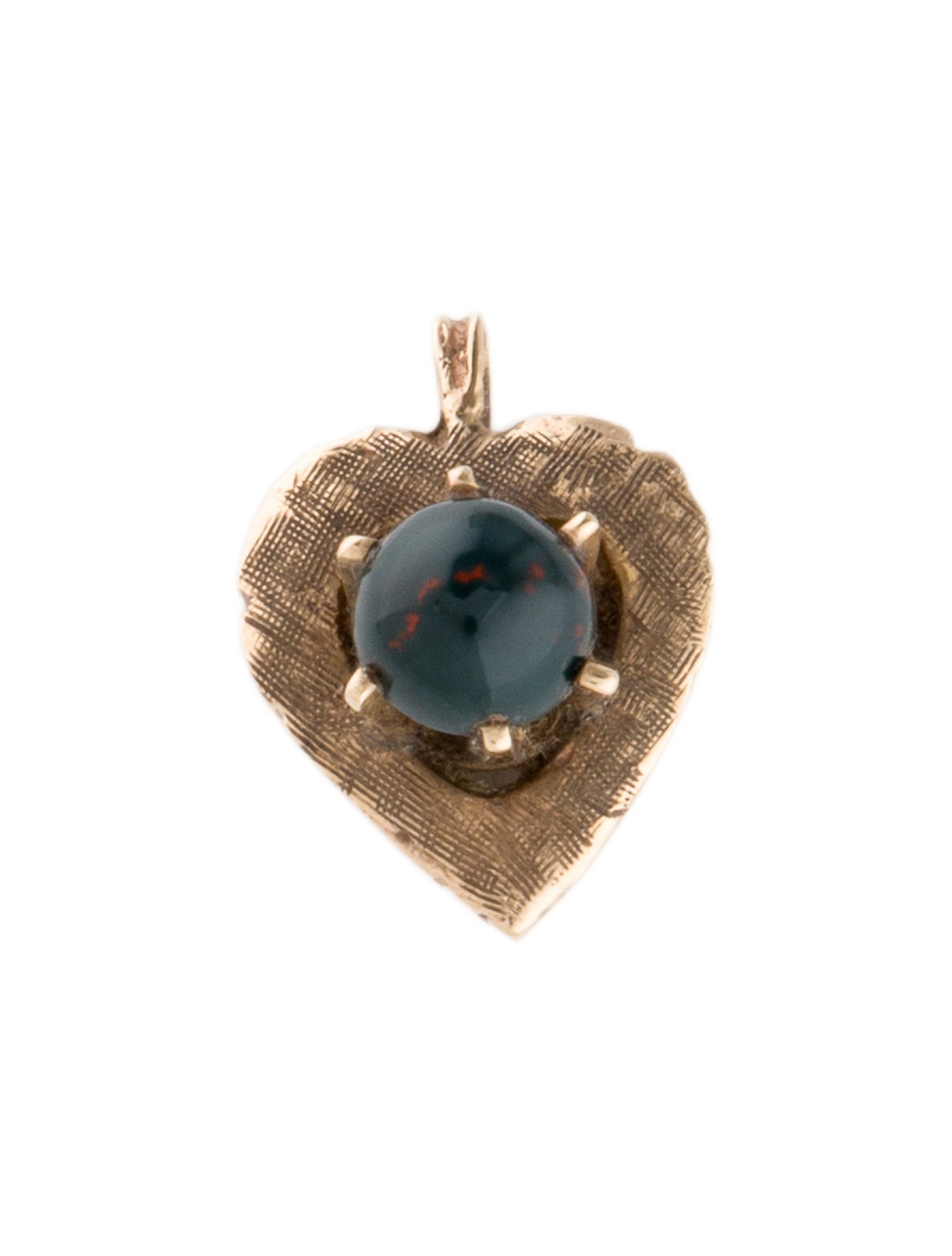 Pendant 14K Blood Jasper Heart Pendant