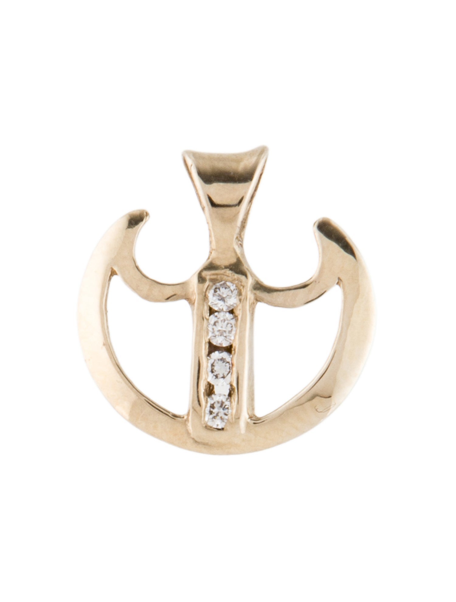 Pendant 18K Diamond Moon Charm