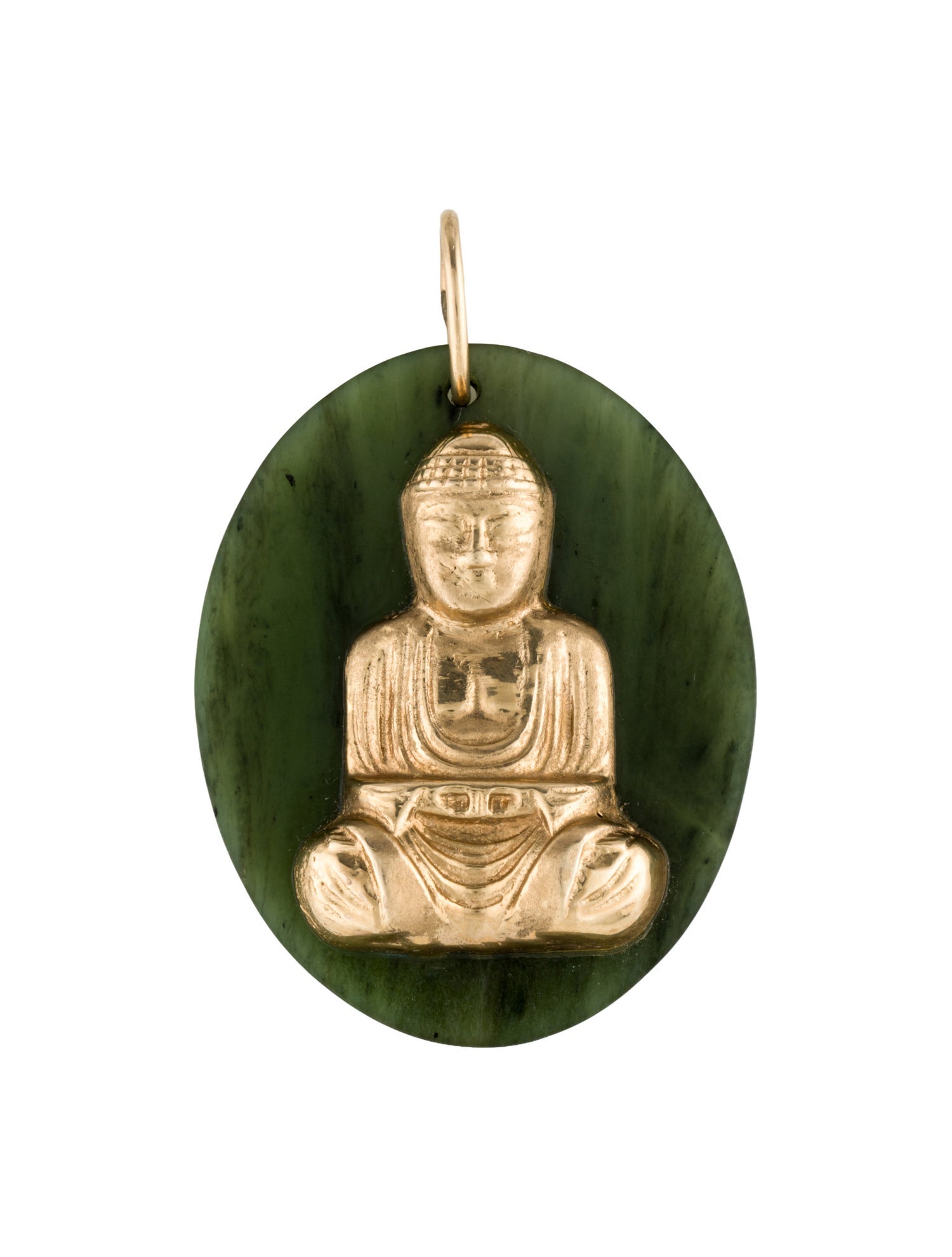 Pendant 14K Nephrite Buddha