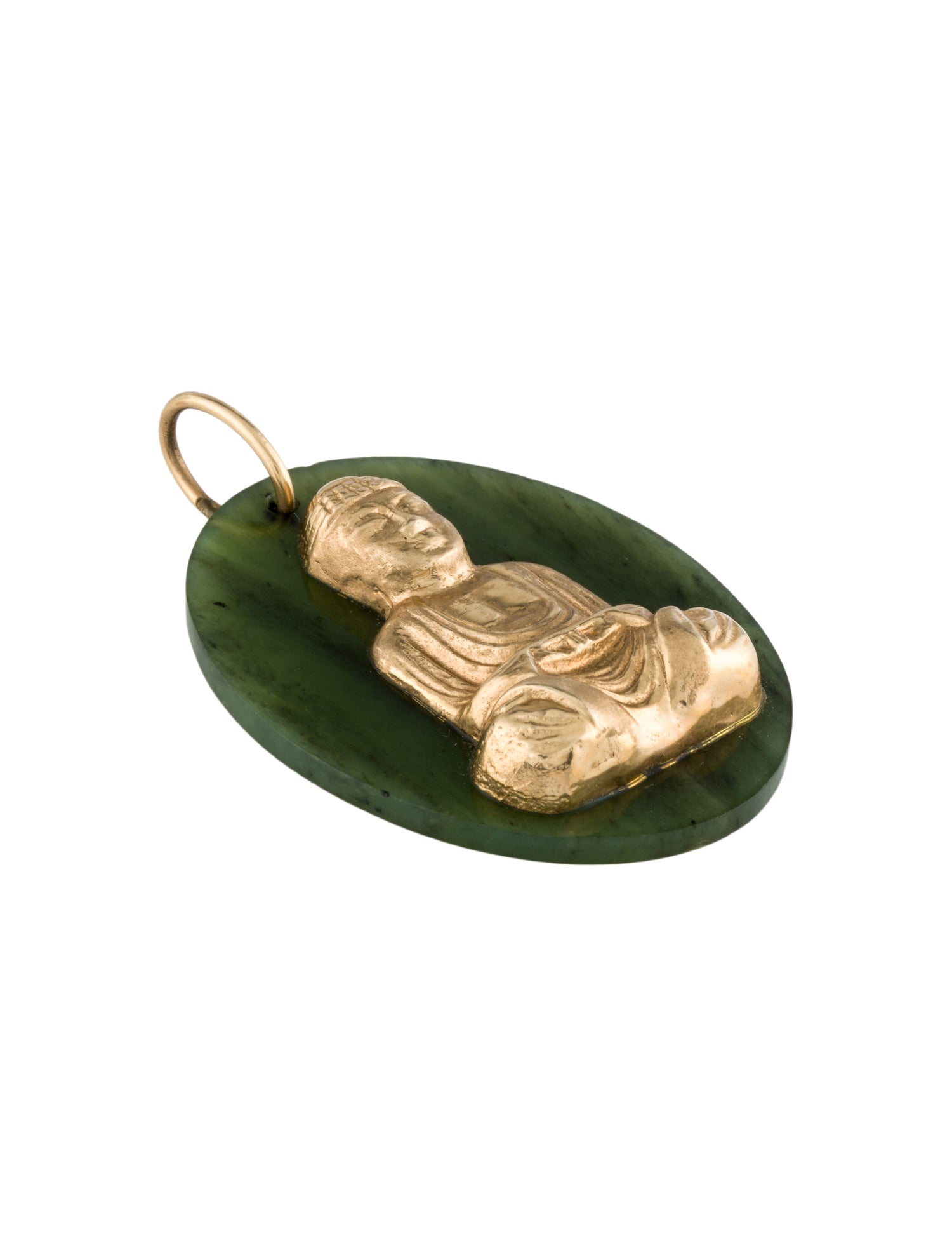Pendant 14K Nephrite Buddha