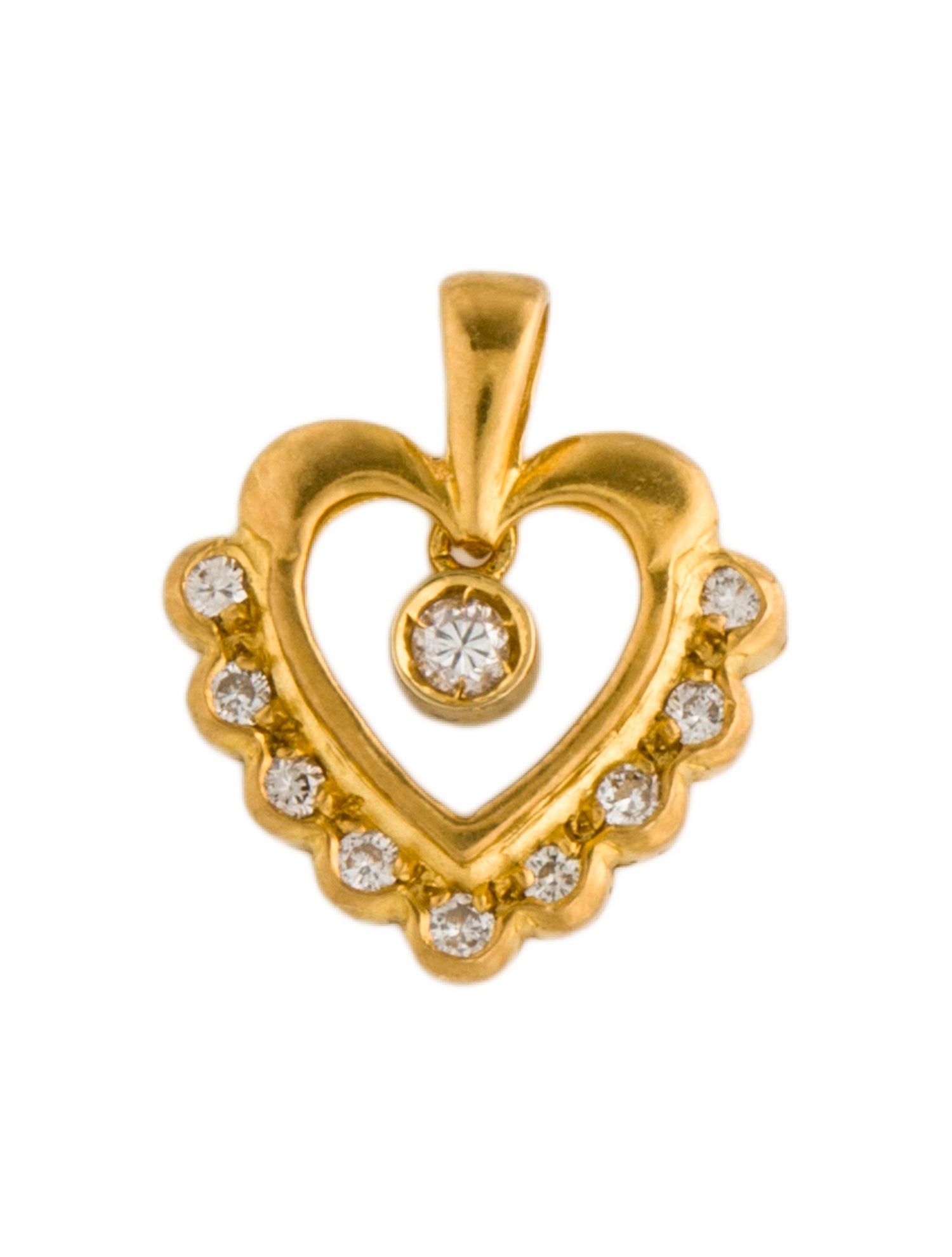 Pendant 24K Diamond Heart