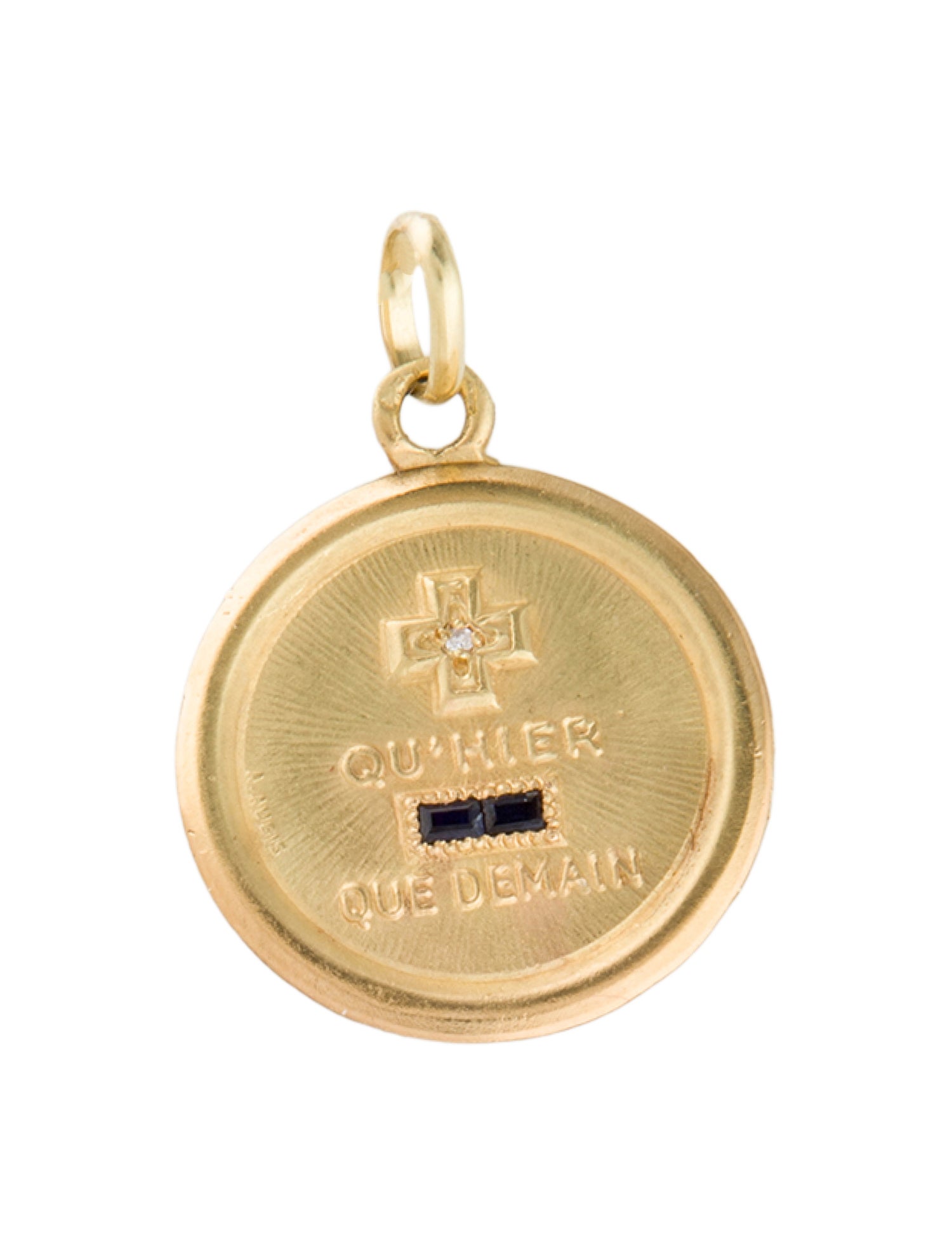 Pendant 18K Sapphire & Diamond 'Qu'hier Que Demain'