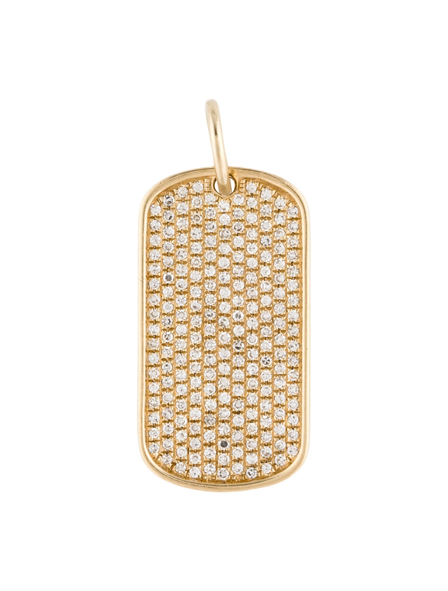 Pendant 14K Diamond Dog Tag Pendant