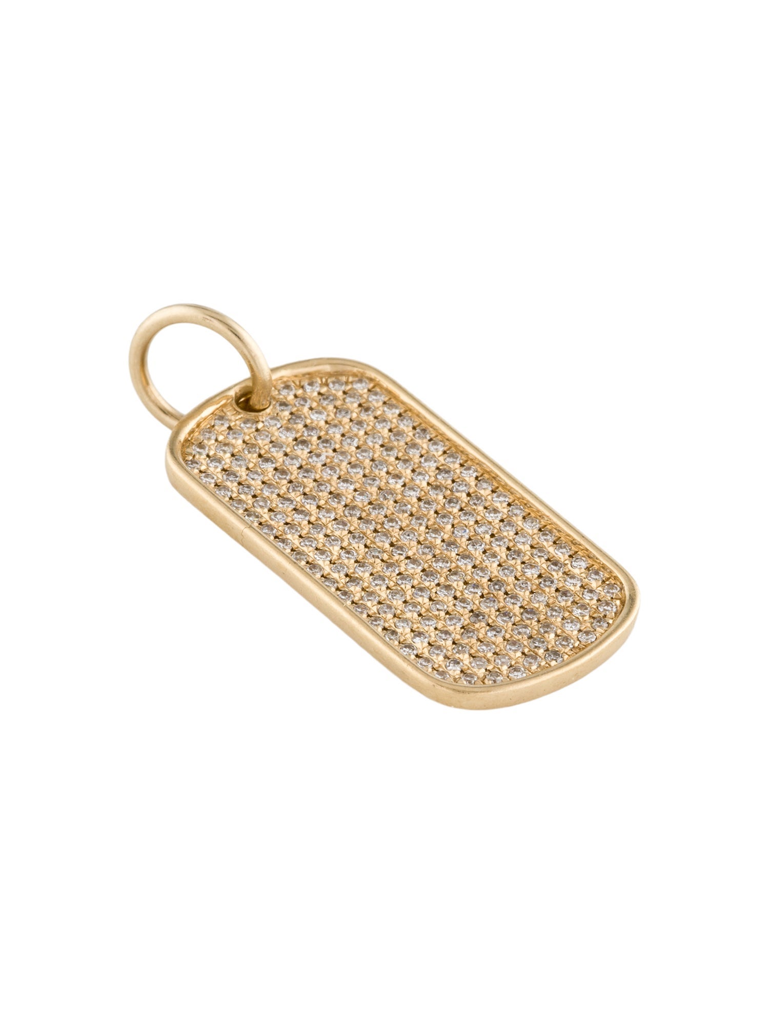 Pendant 14K Diamond Dog Tag Pendant
