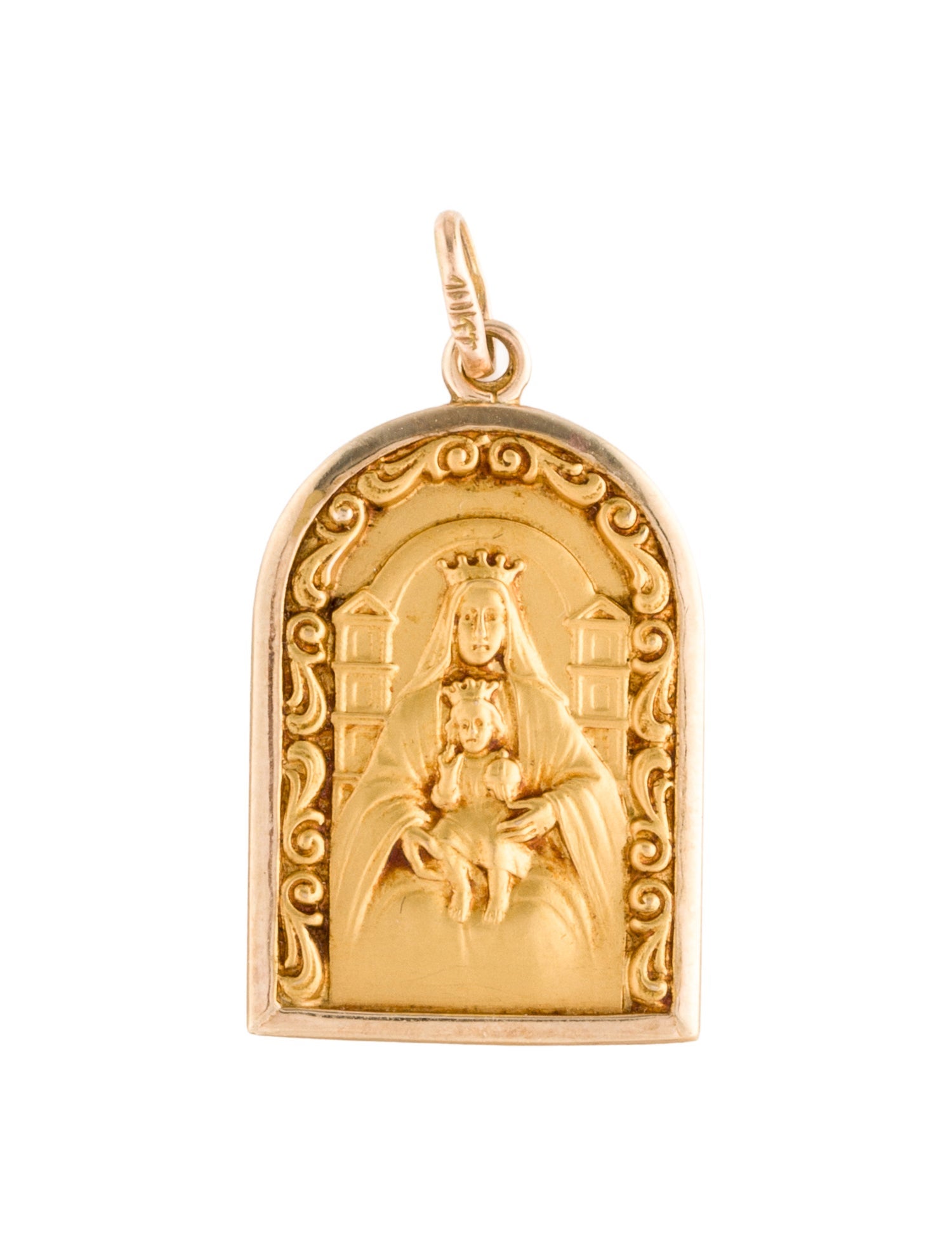 Pendant Vintage Virgin Mary And Baby Jesus