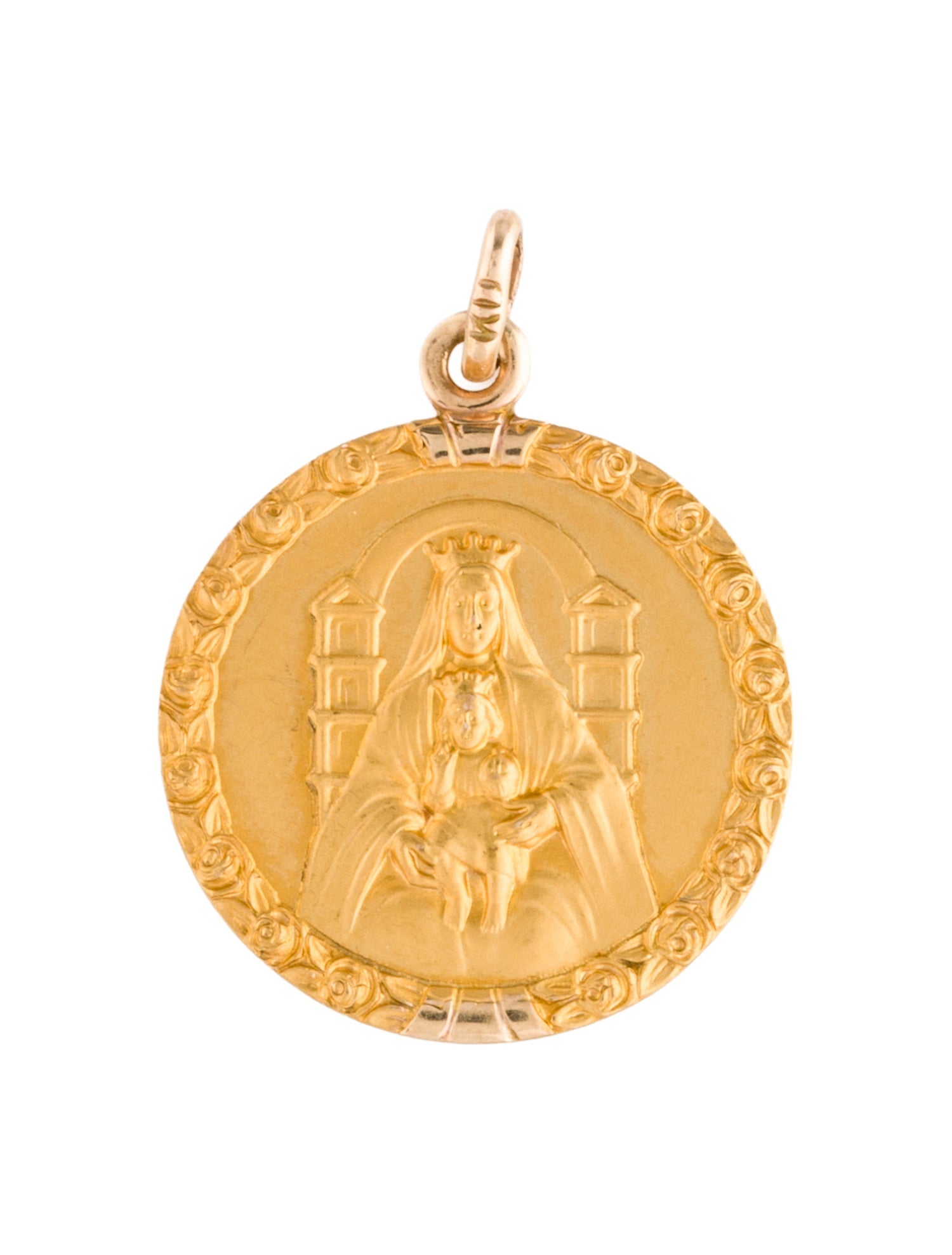 Pendant Vintage Virgin Mary And Baby Jesus