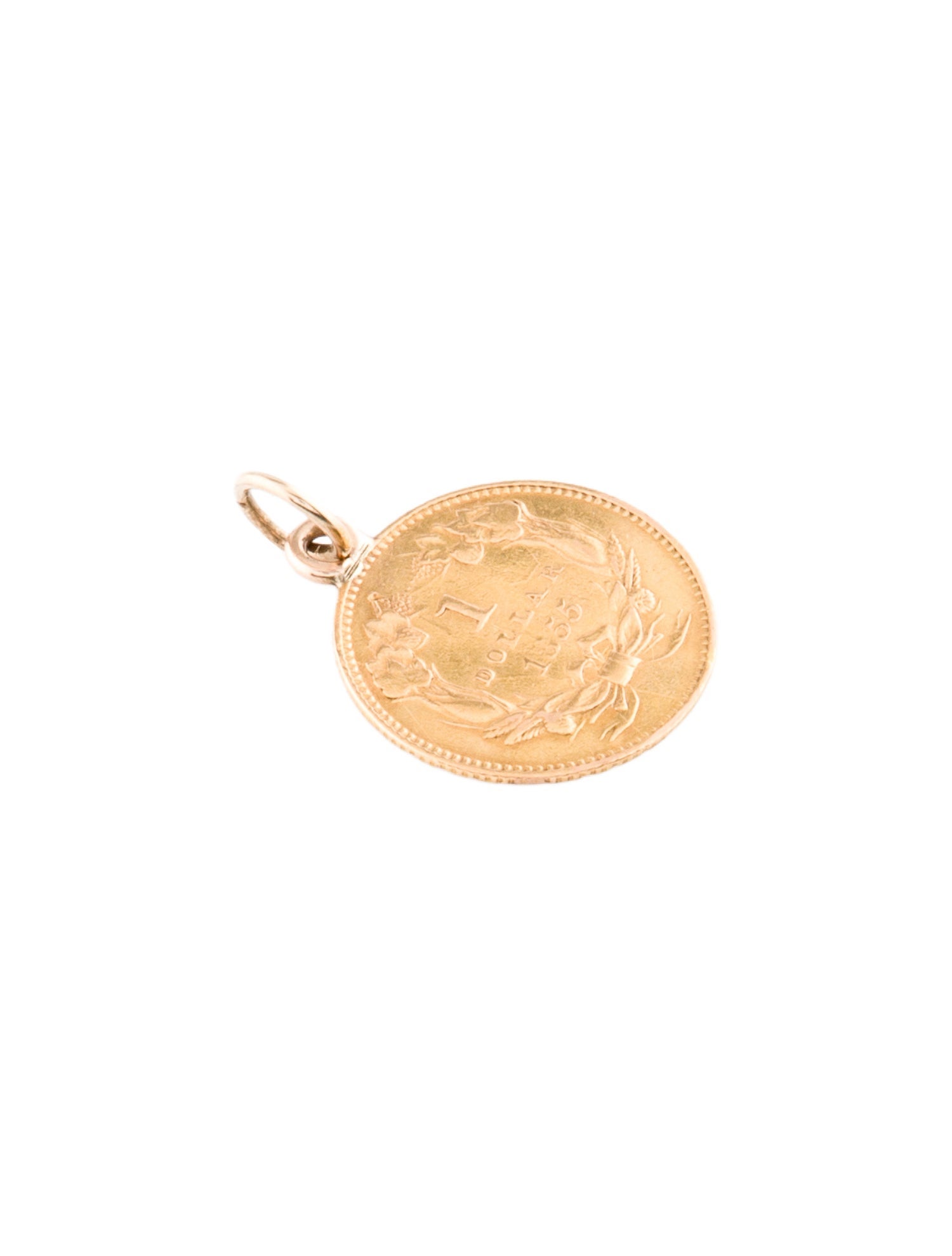 Pendant 22K "1 Dollar 1885" Love Token Coin Charm