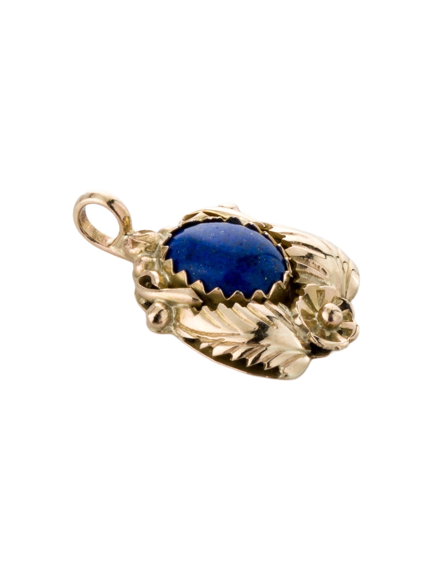 Pendant 14K Lapis Lazuli Floral