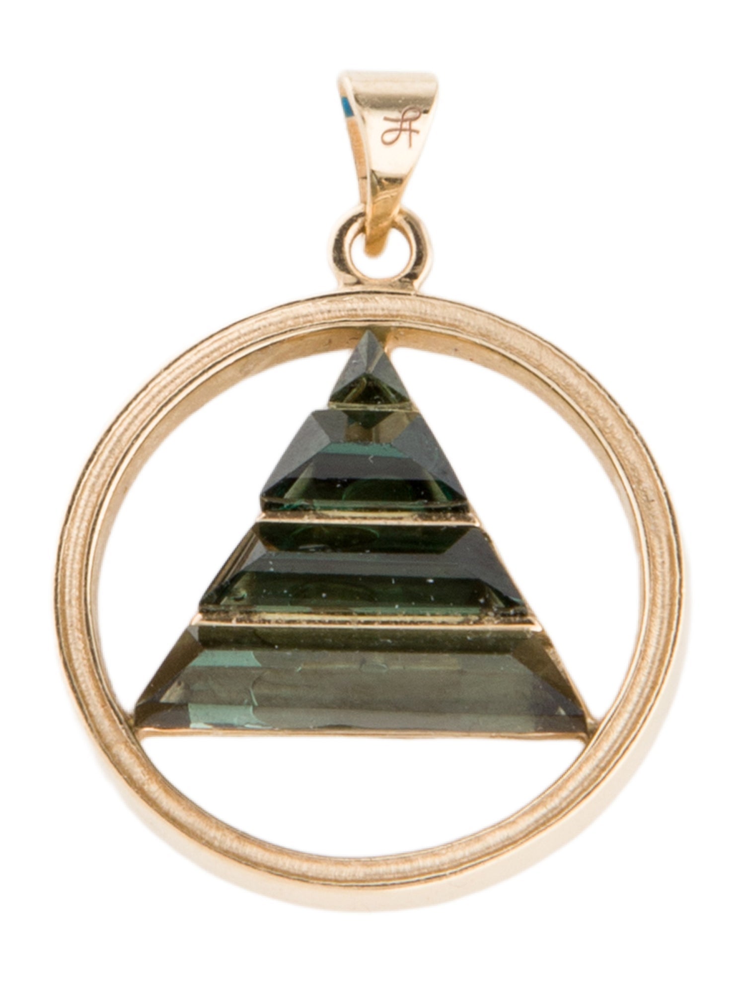 Pendant 14K Tourmaline Triangle
