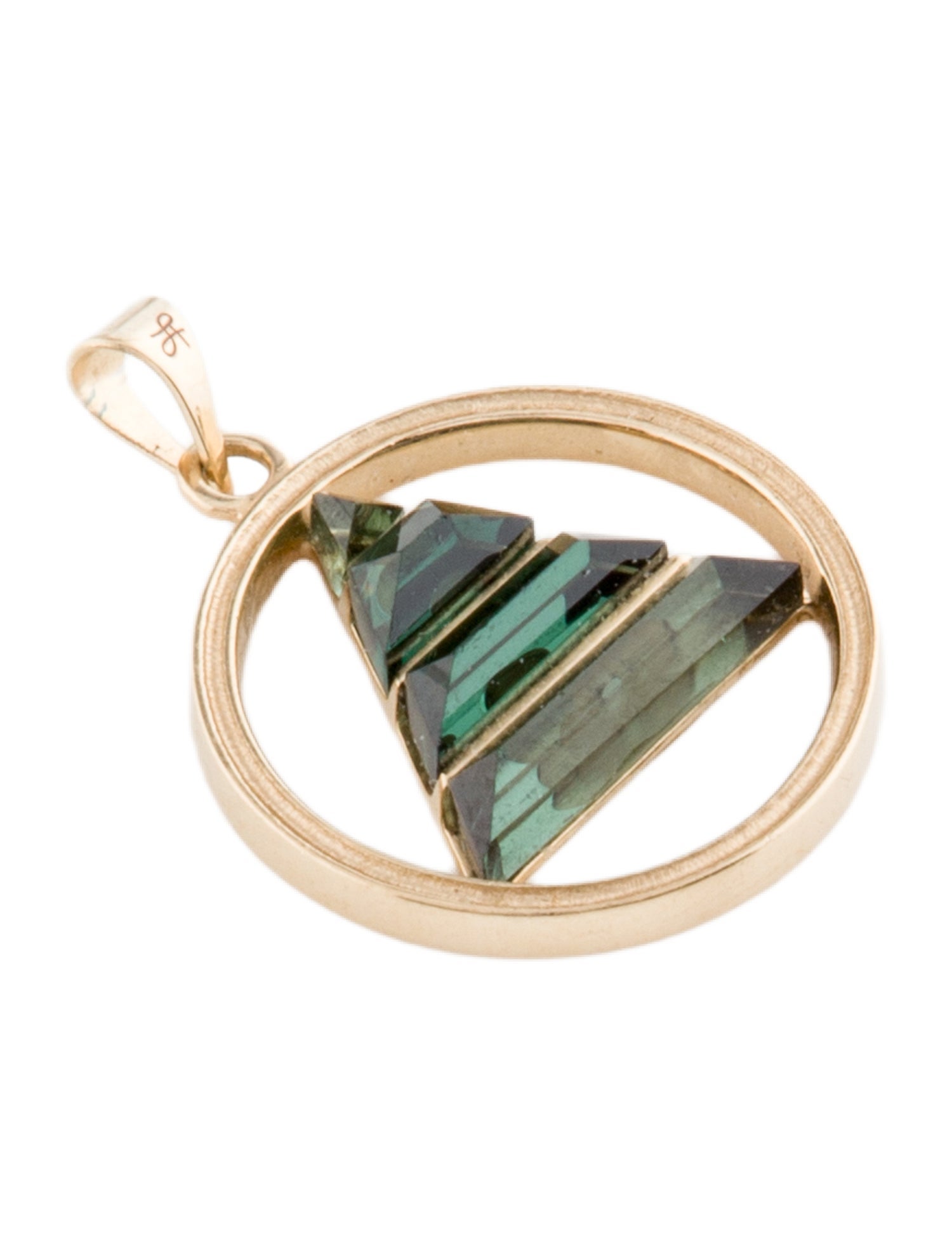 Pendant 14K Tourmaline Triangle