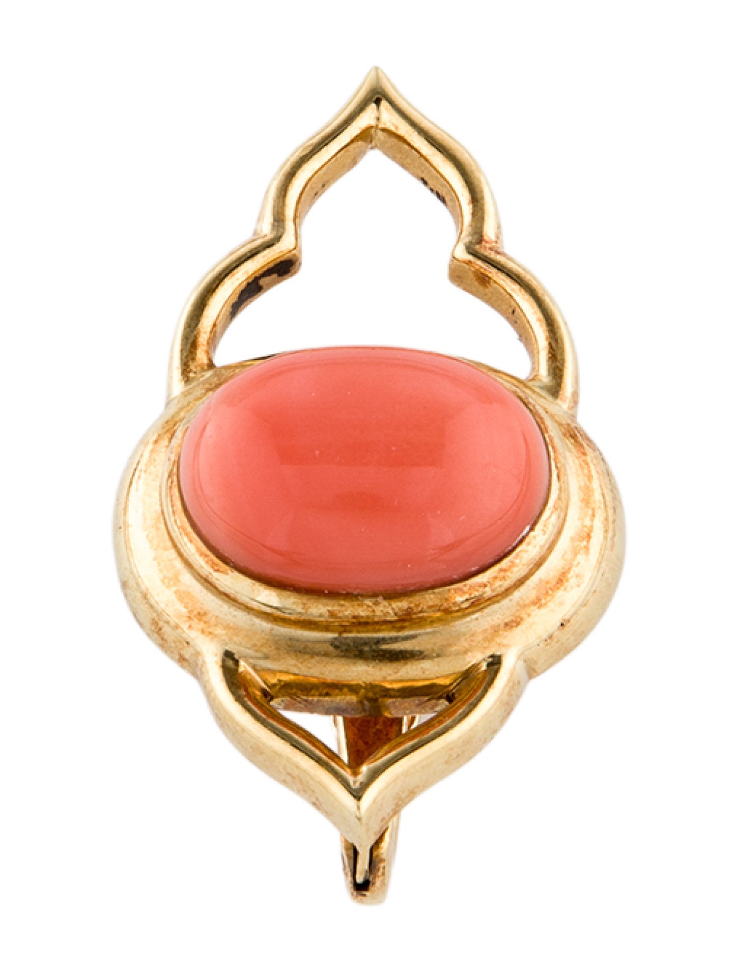 Pendant 18K Coral Brooch