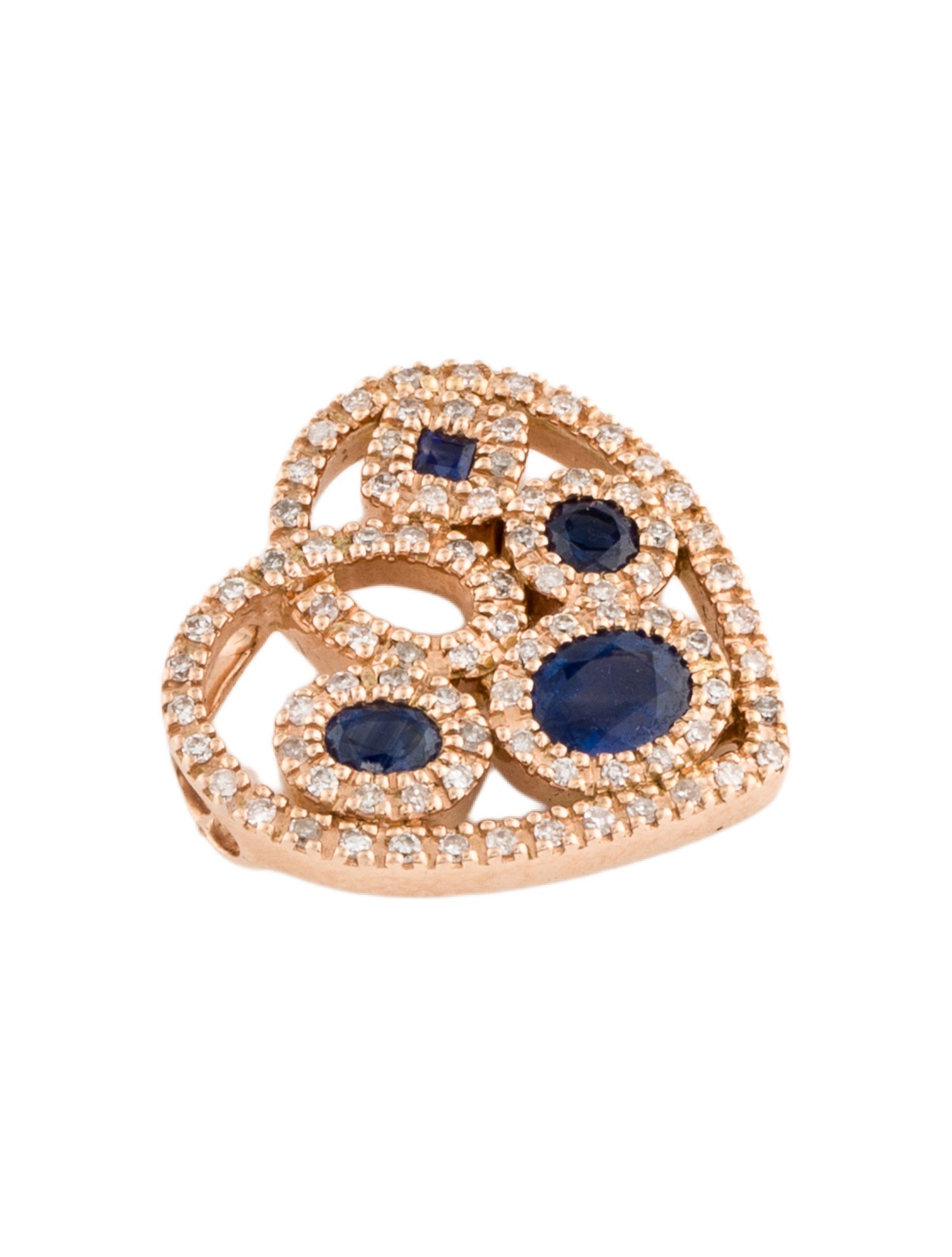 Pendant 14K Sapphire & Diamond Heart