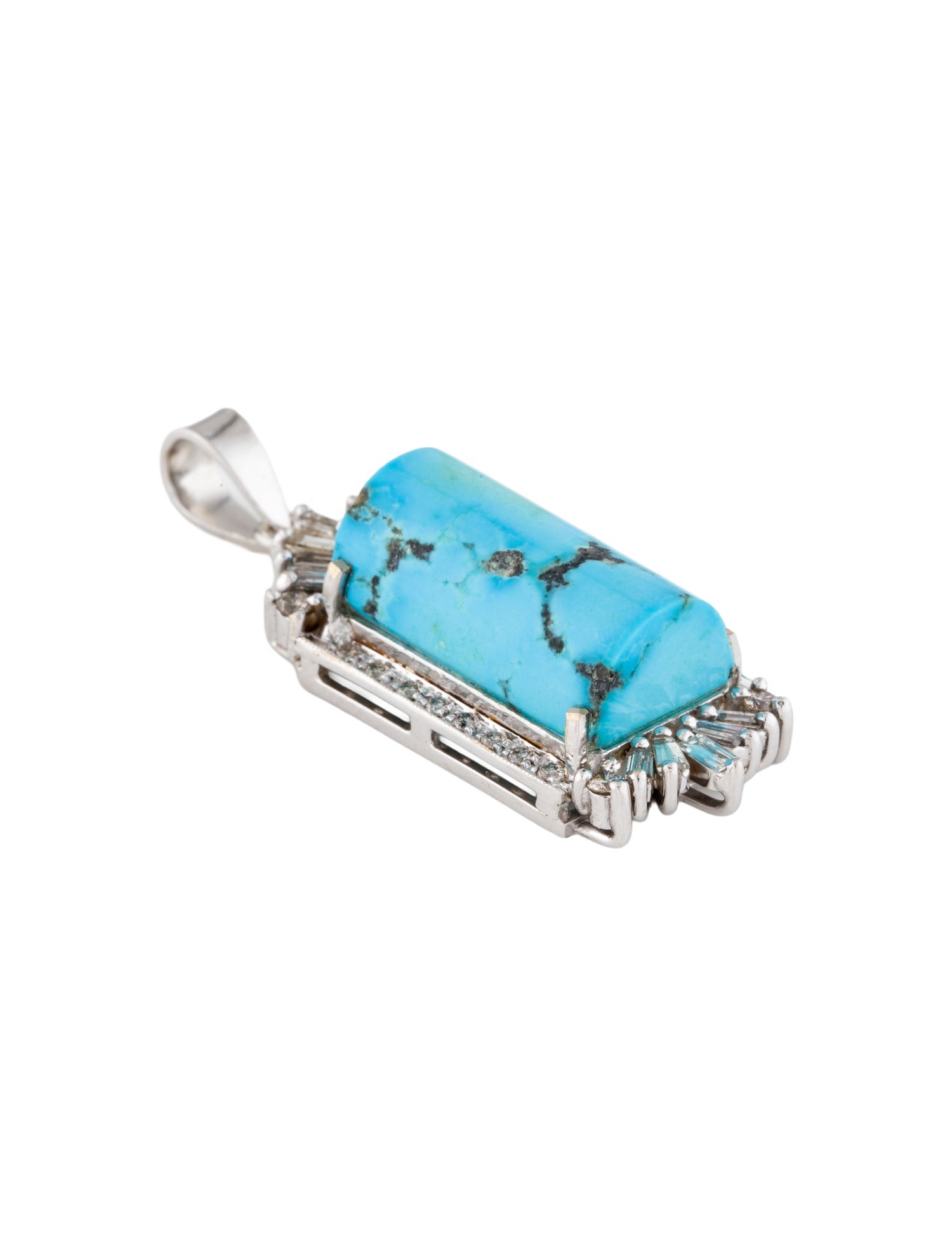 Pendant 18K 14.78ctw Turquoise & Diamond