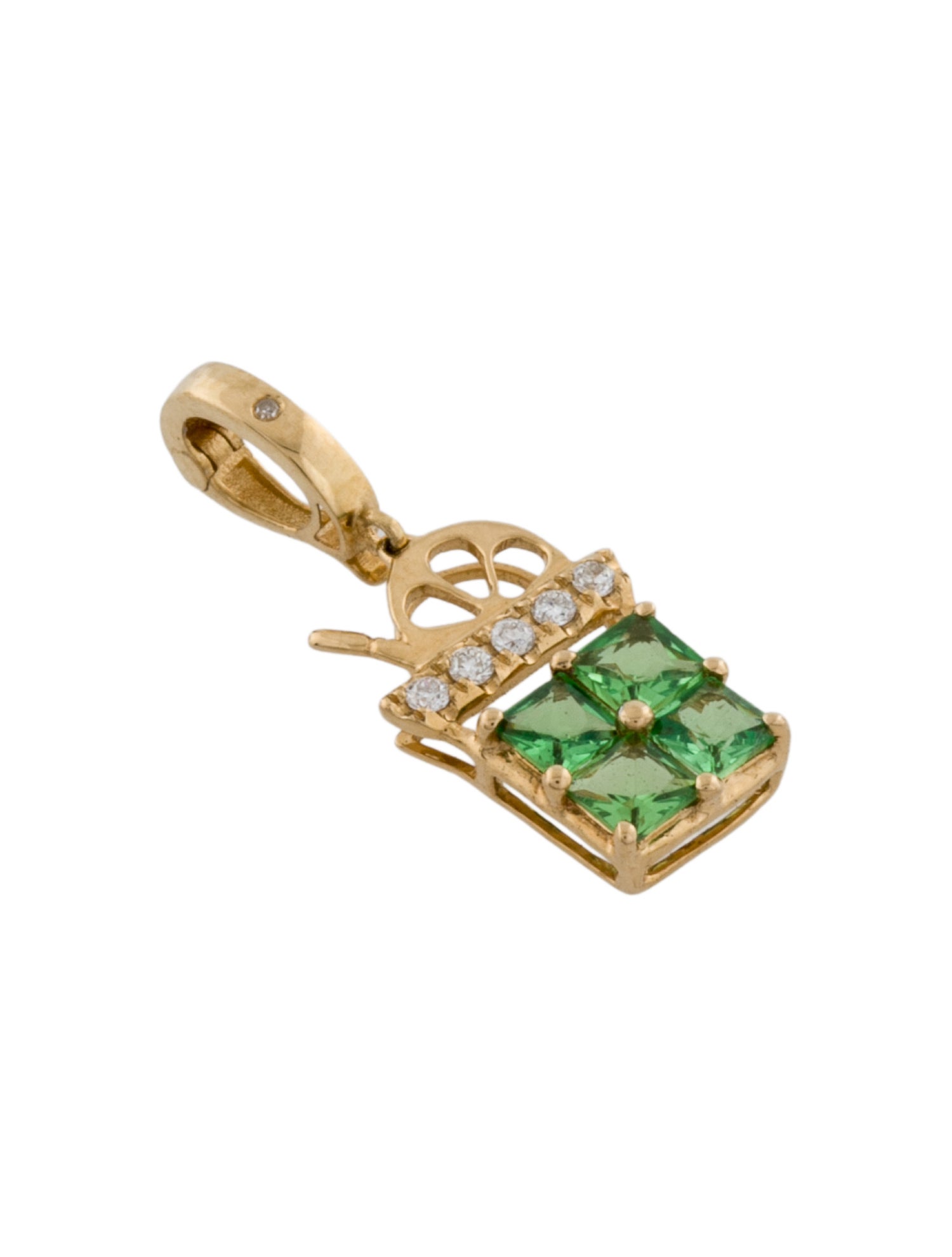 Pendant 18K Tsavorite Garnet & Diamond