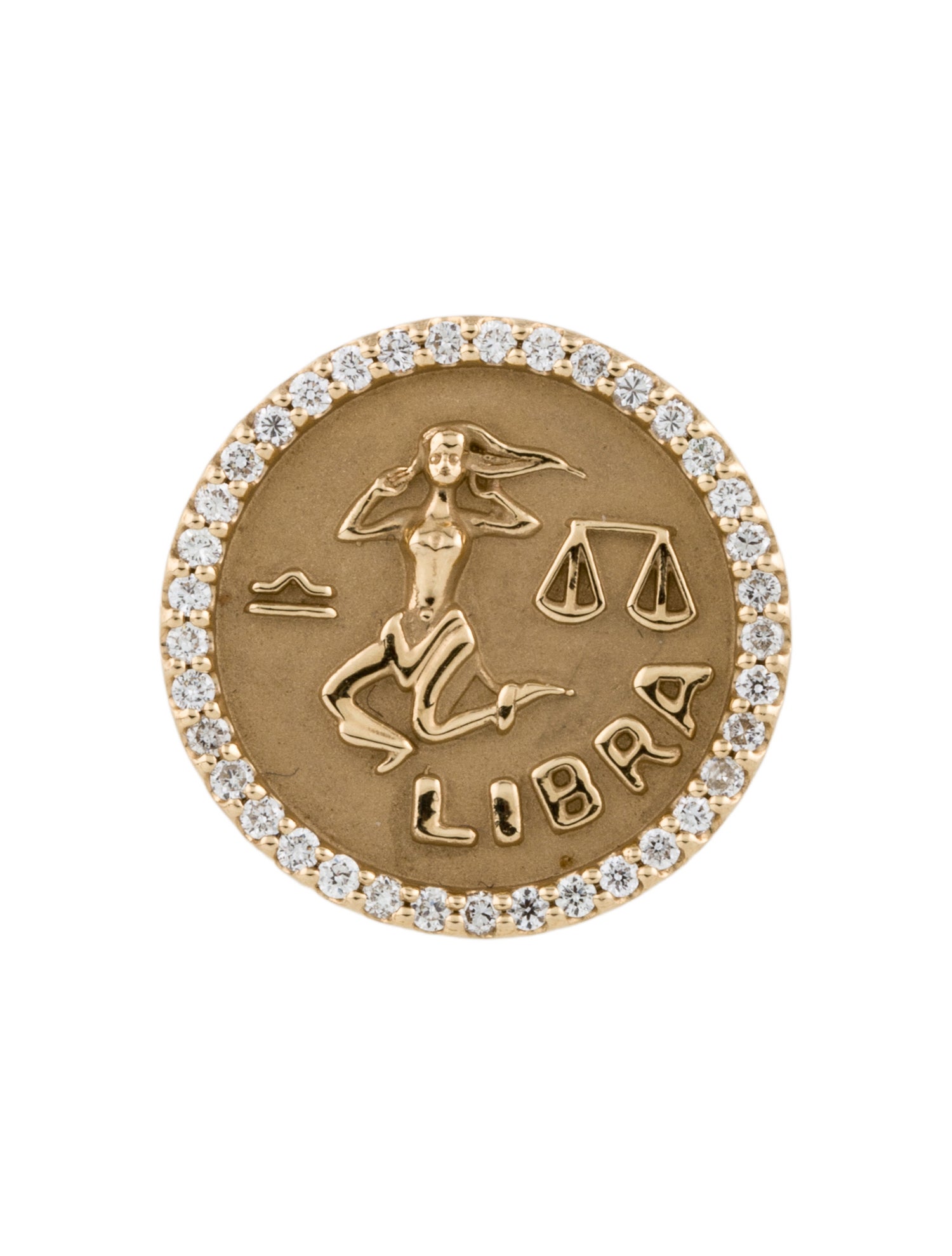 Pendant 14K Diamond 'Libra' Zodiac