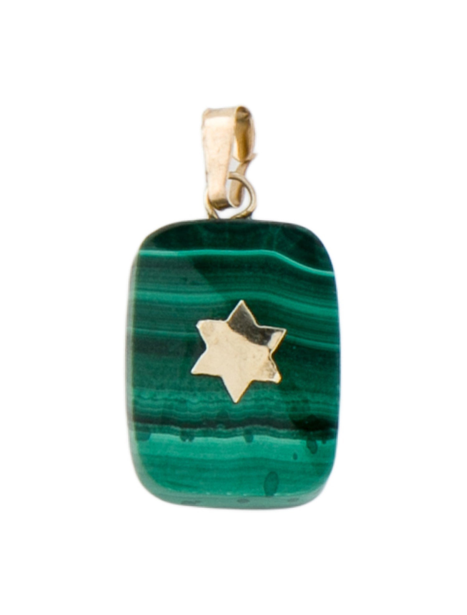 Pendant 14K Malachite Star of David