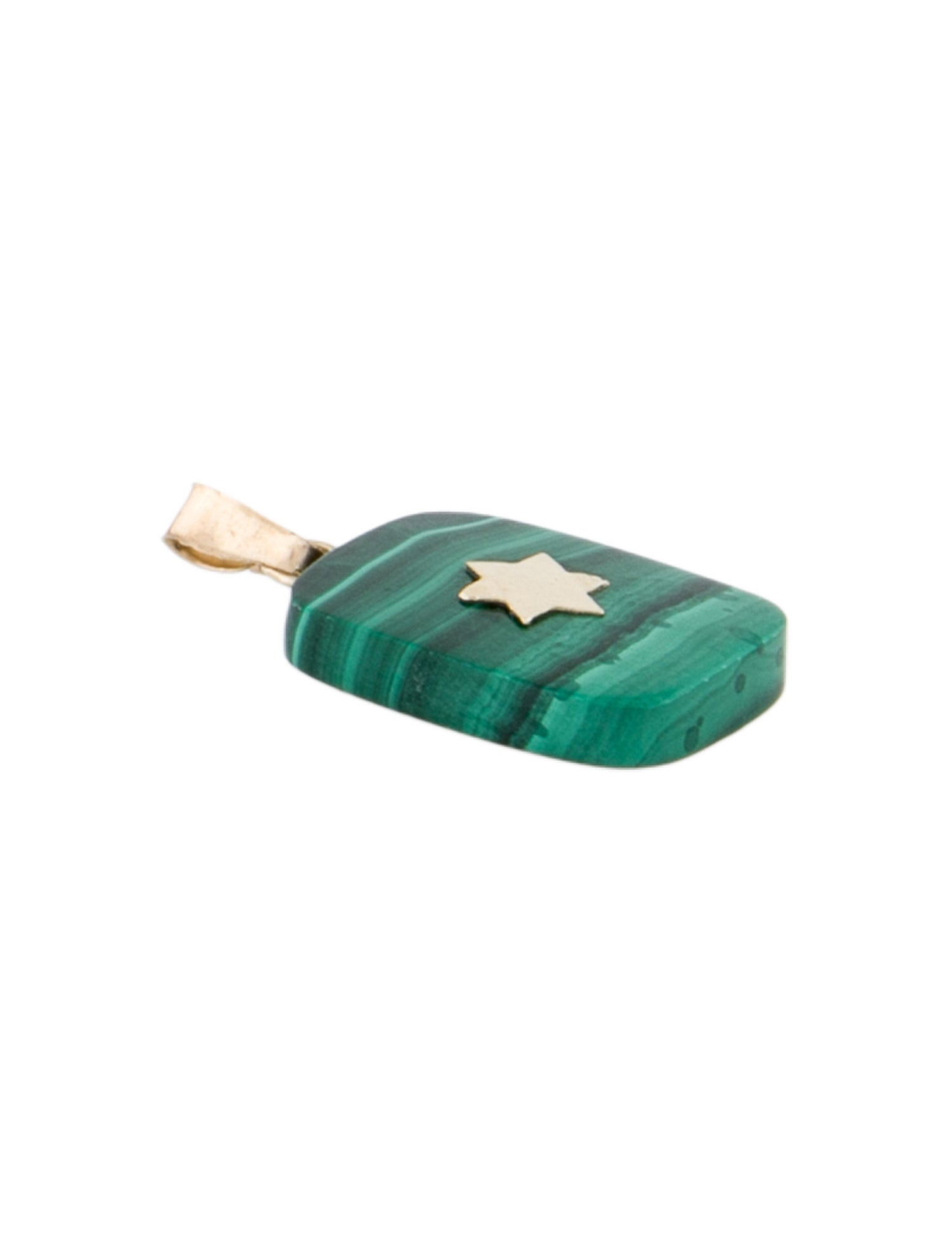 Pendant 14K Malachite Star of David