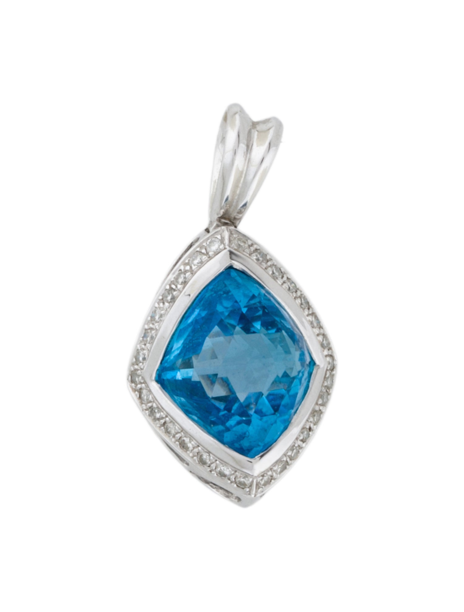 Pendant 18K Topaz & Diamond