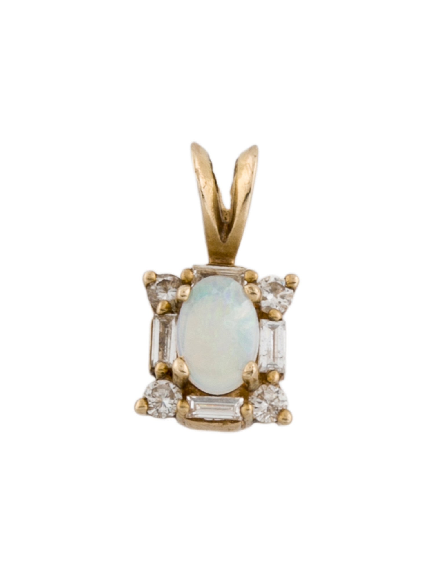 Pendant 14K Opal & Diamond