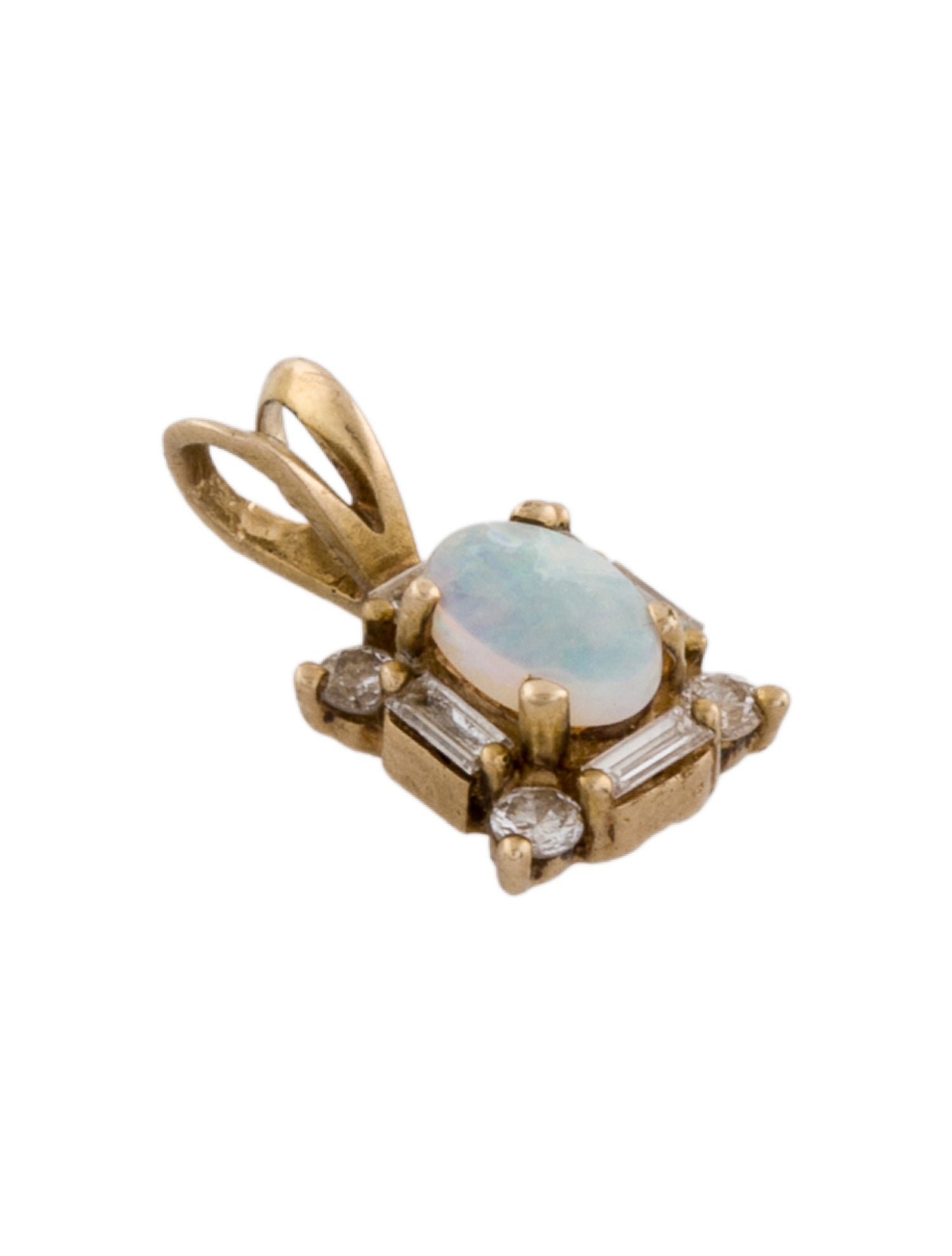 Pendant 14K Opal & Diamond