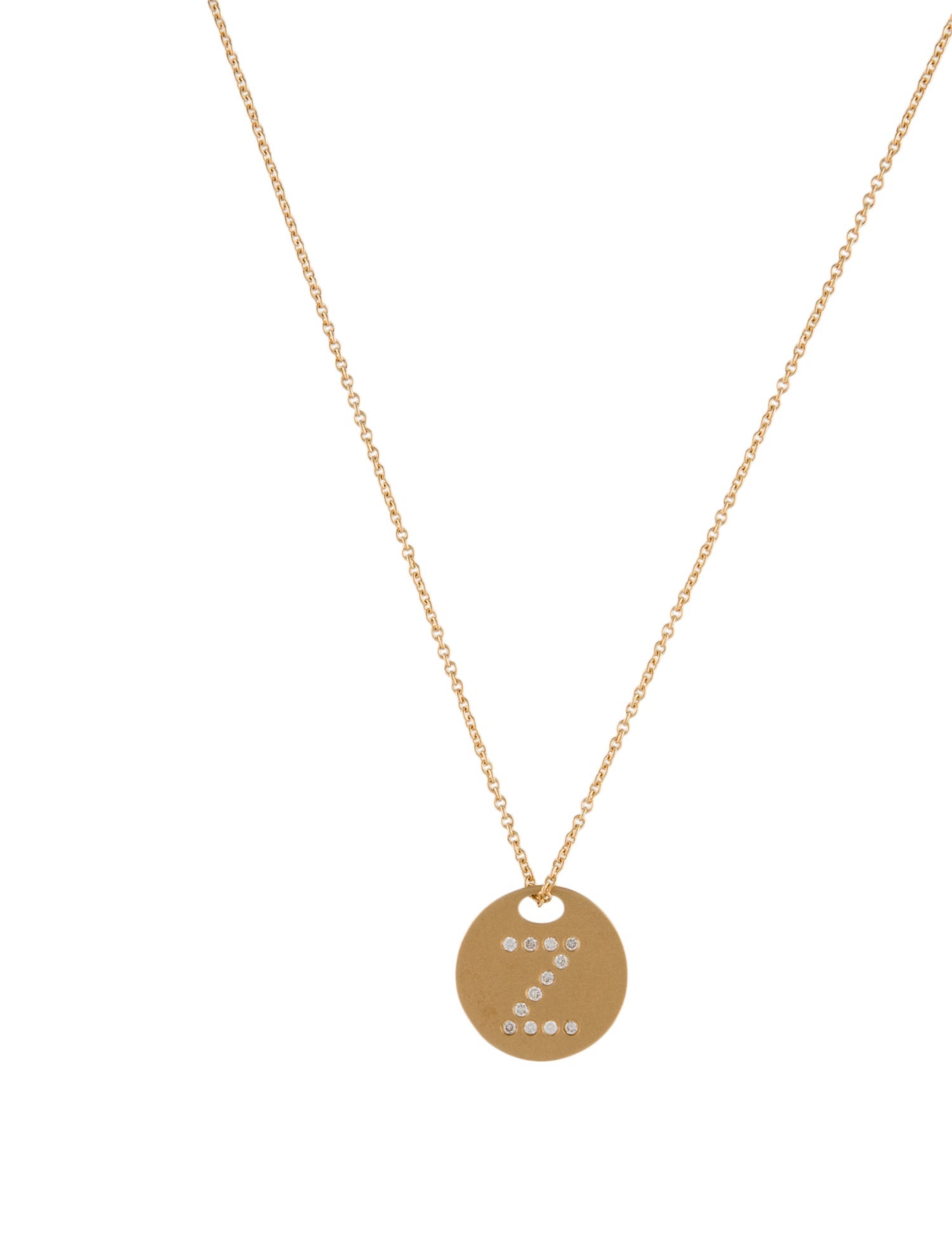 Pendant 18K Diamond 'Z' Initial Pendant Necklace