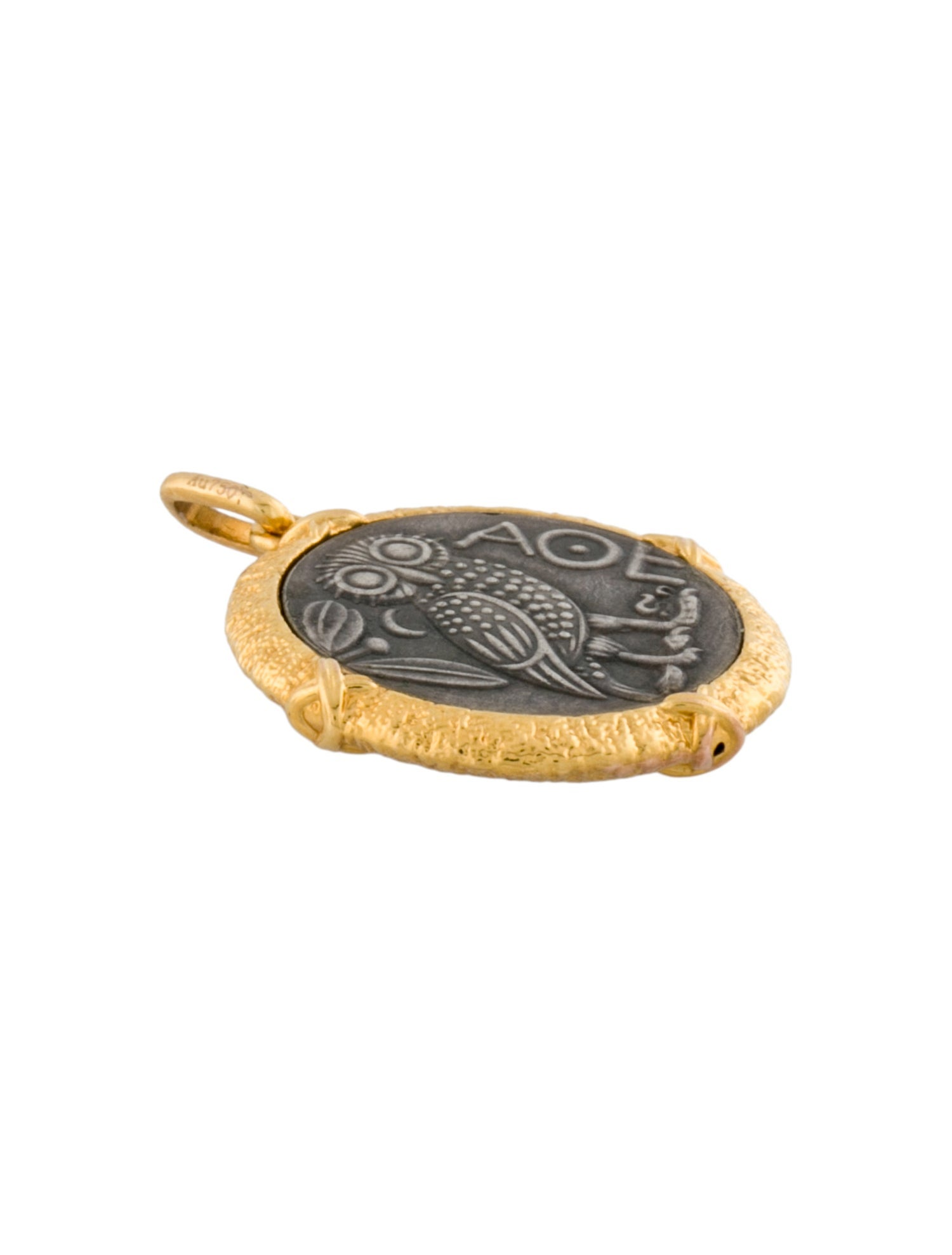 Pendant 18K Owl Coin
